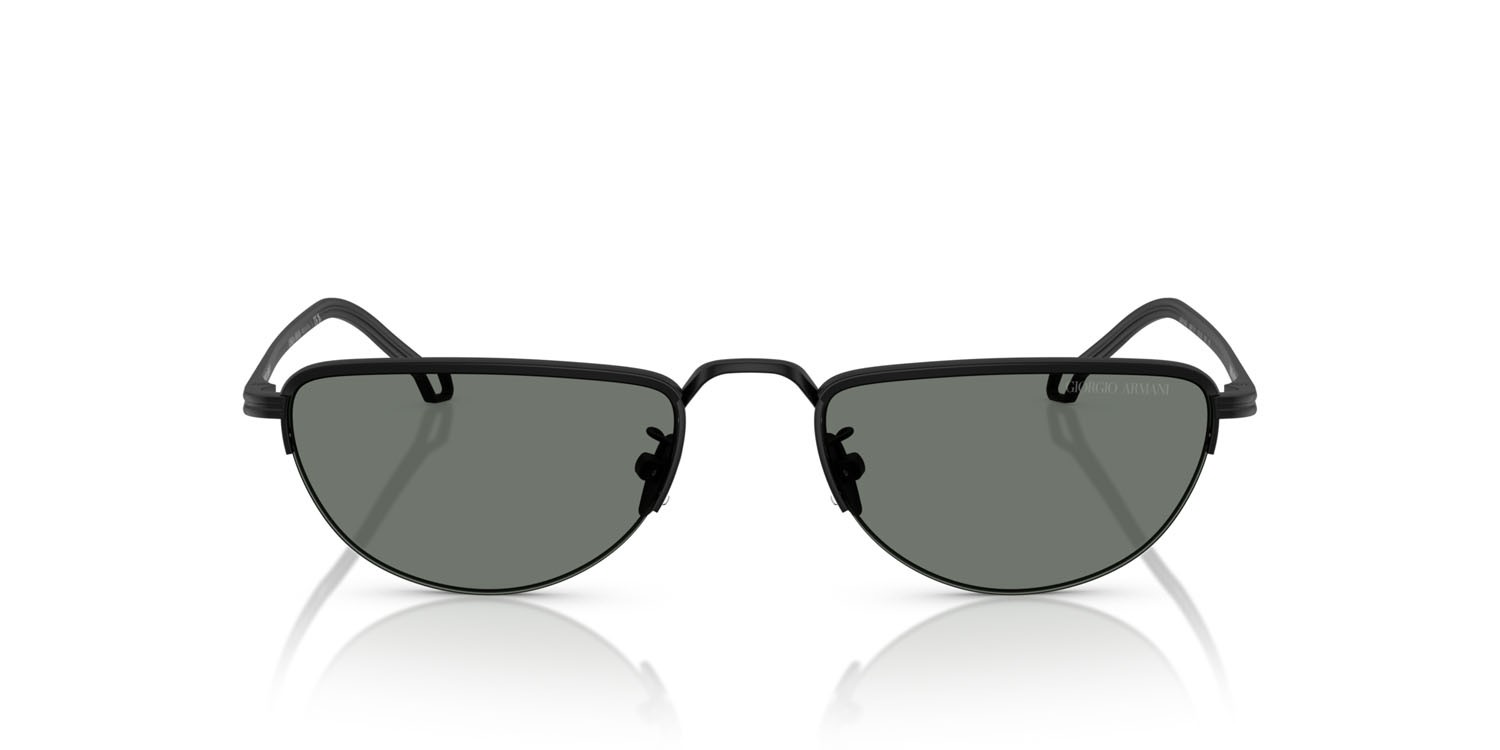 Sunglasses Giorgio Armani AR 6166J (300111) color nero opaco shape butterfly lenses grigio