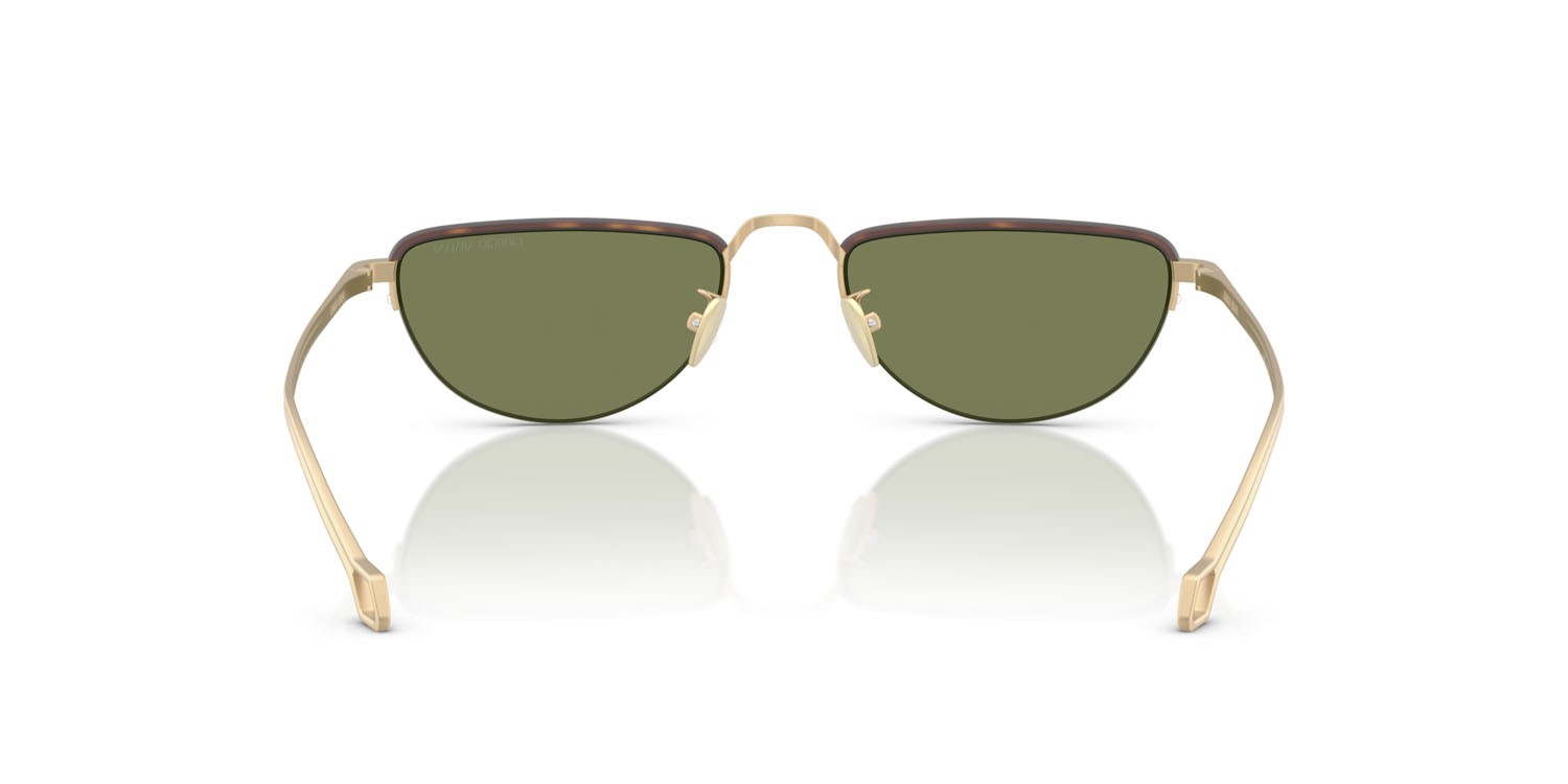 Sunglasses Giorgio Armani AR 6166J (30022A) color oro pallido opaco shape butterfly lenses verde