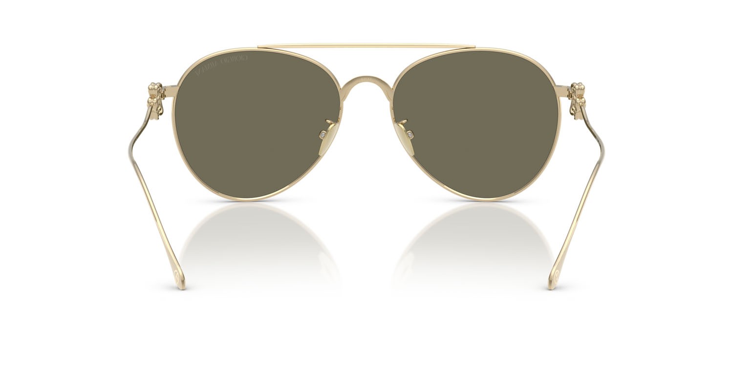 Occhiali da sole Giorgio Armani AR 6167 (30130W) colore placcato oro forma aviator lenti clear mirror real yellow gold