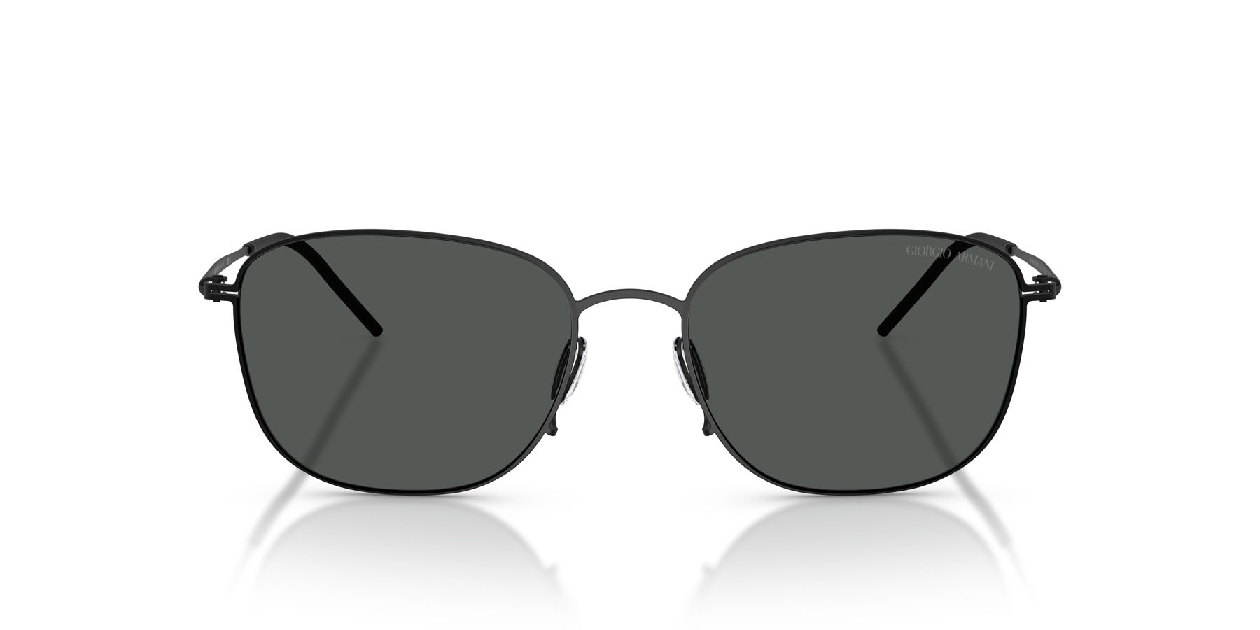 Occhiali da sole Giorgio Armani AR 6168 (300187) colore nero opaco forma quadrato lenti grigio scuro