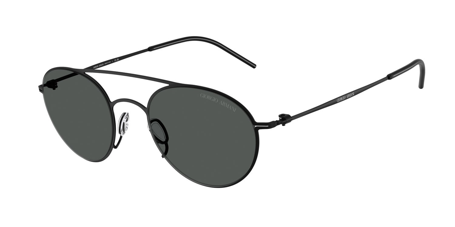 Sunglasses Giorgio Armani AR 6169 (300187) color nero opaco shape round lenses grigio scuro