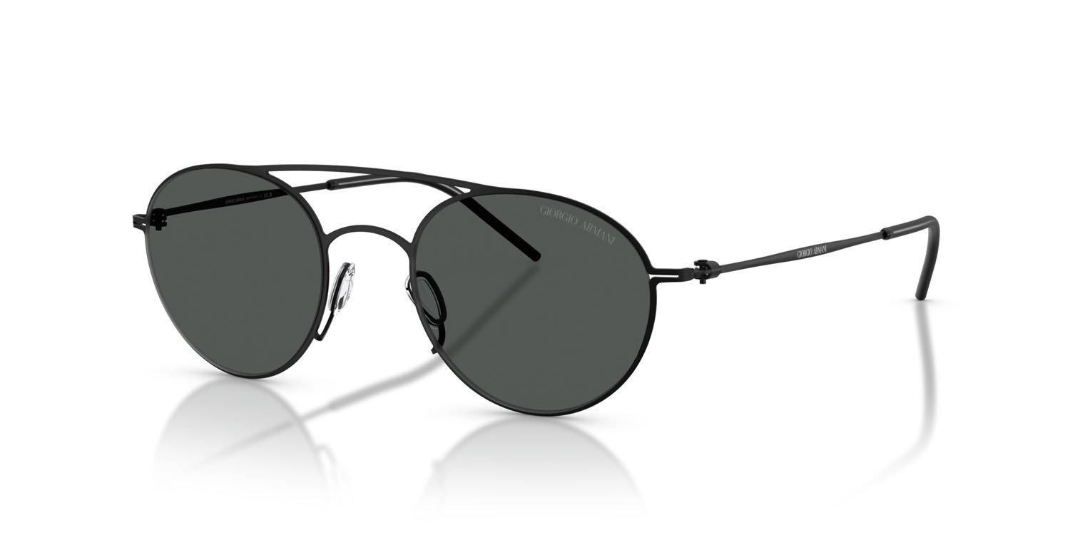 Sunglasses Giorgio Armani AR 6169 (300187) color nero opaco shape round lenses grigio scuro