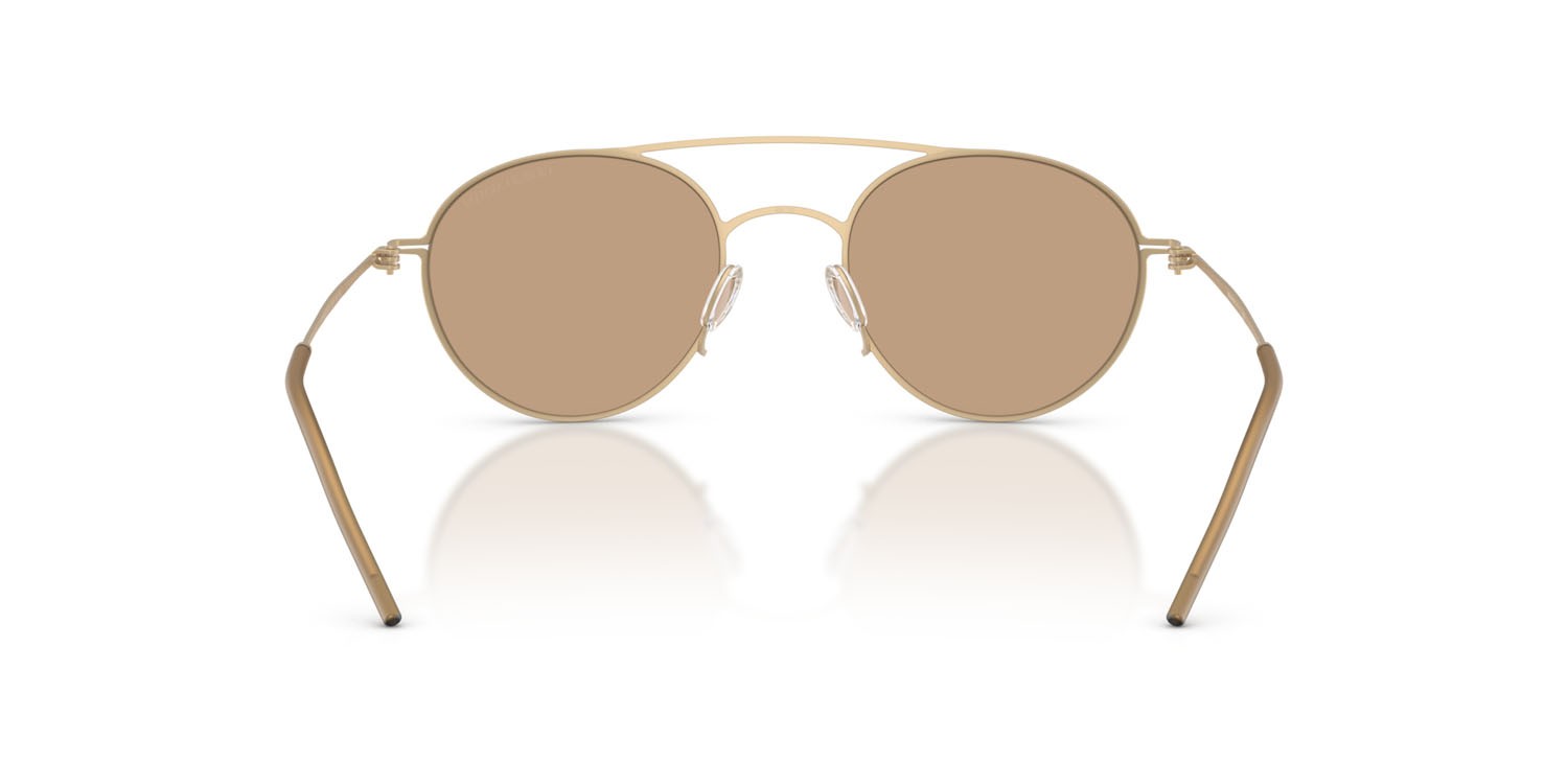 Occhiali da sole Giorgio Armani AR 6169 (300263) colore oro pallido opaco forma rotondo lenti marrone chiaro