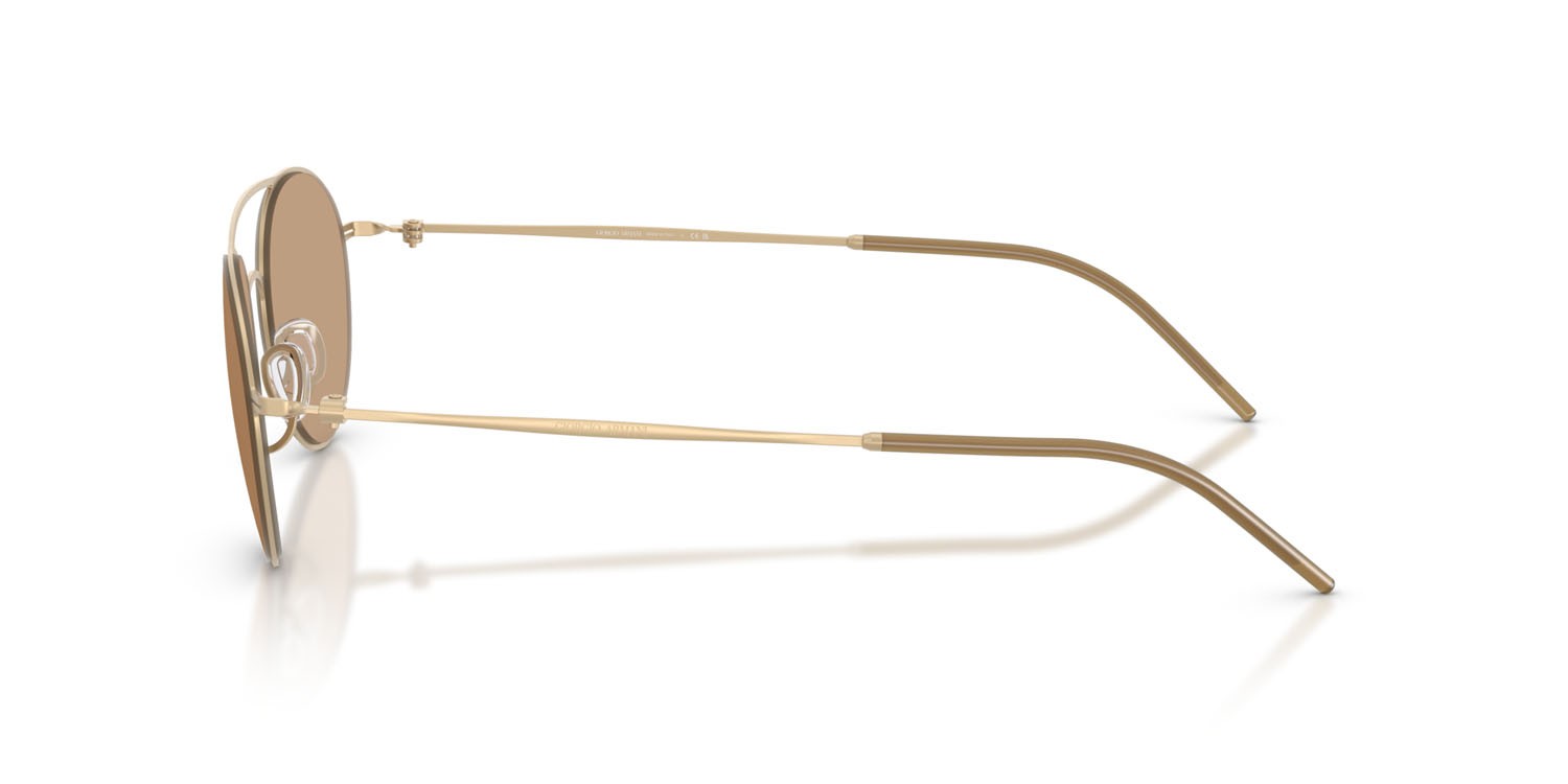 Occhiali da sole Giorgio Armani AR 6169 (300263) colore oro pallido opaco forma rotondo lenti marrone chiaro