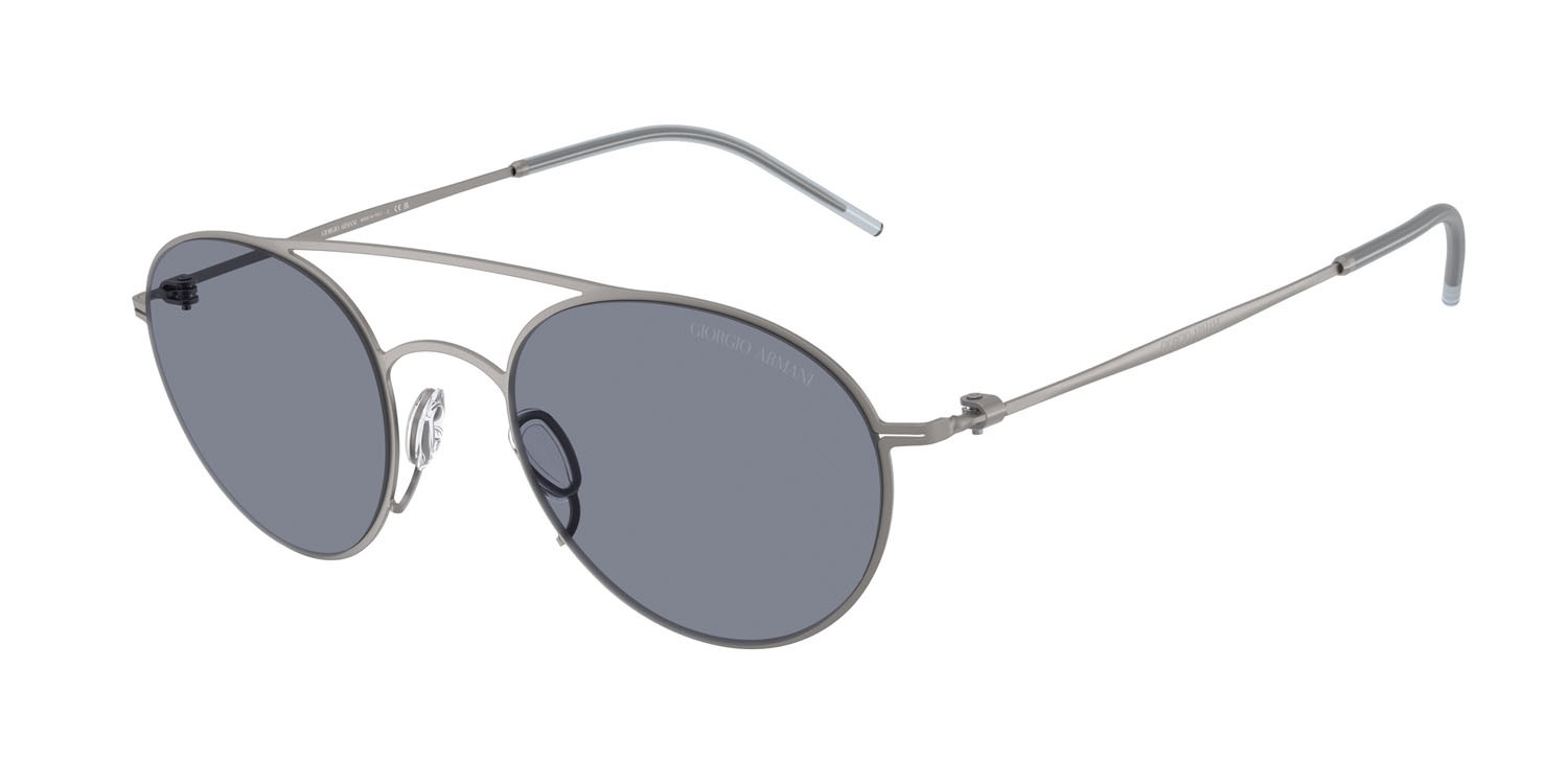 Sunglasses Giorgio Armani AR 6169 (300319) color gunmetal opaco shape round lenses blu