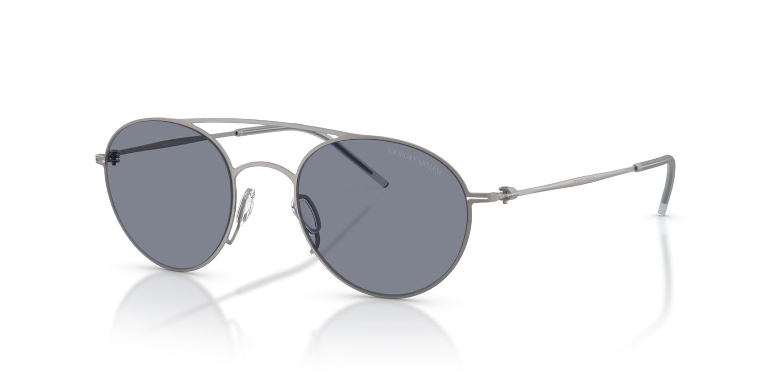 Sunglasses Giorgio Armani AR 6169 (300319) color gunmetal opaco shape round lenses blu