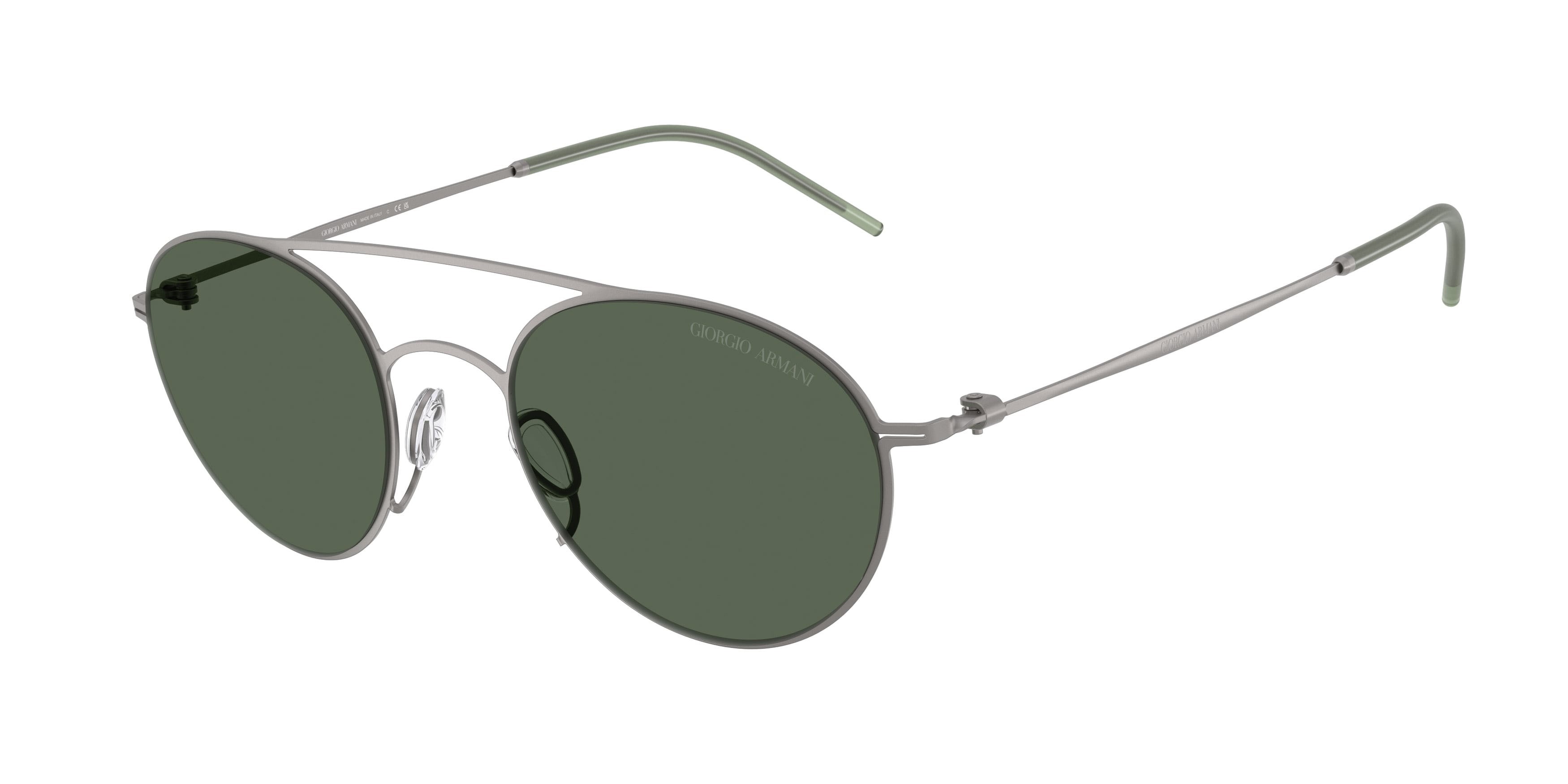 Sunglasses Giorgio Armani AR 6169 (300371) color gunmetal opaco shape round lenses verde scuro