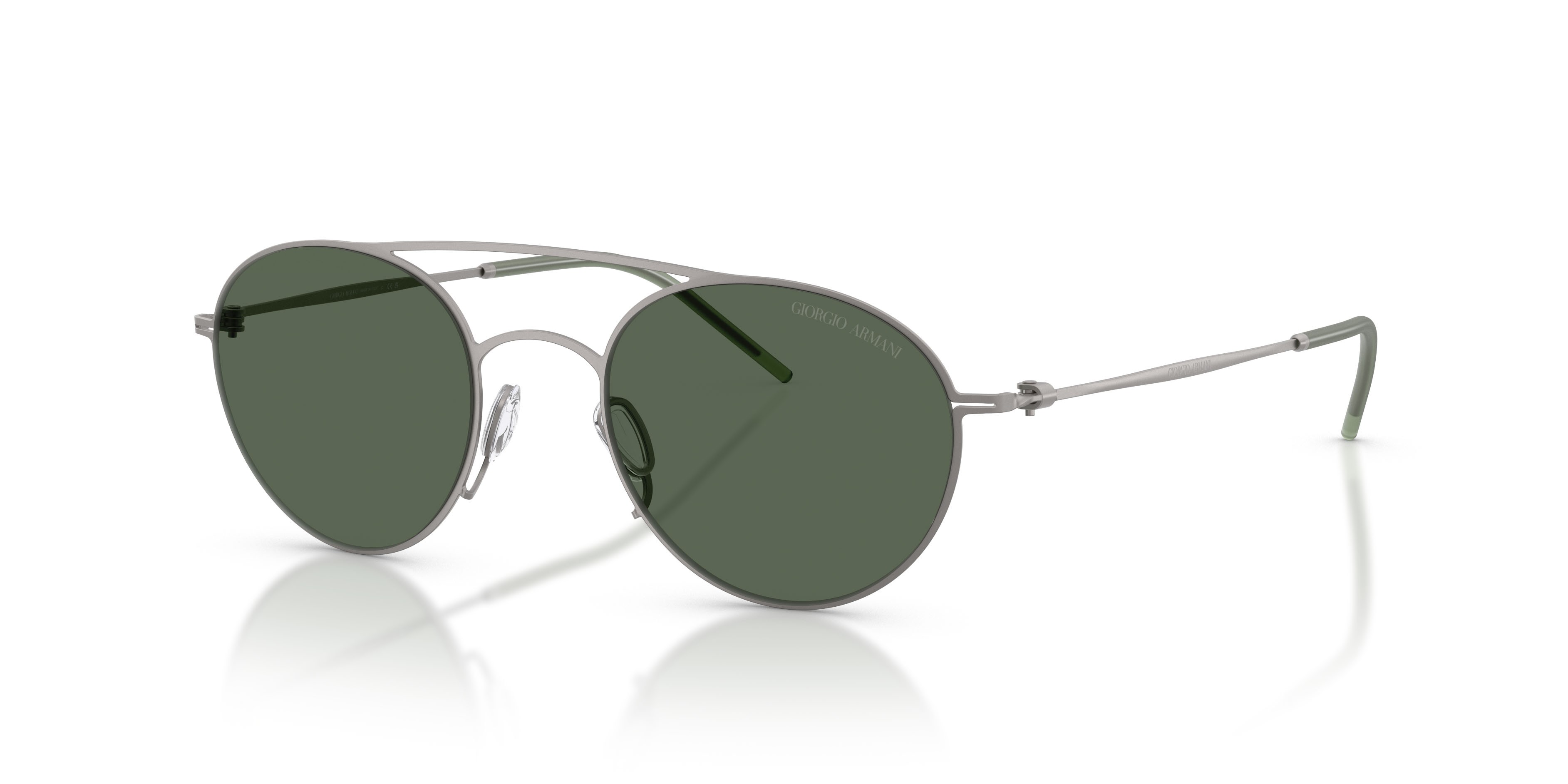 Sunglasses Giorgio Armani AR 6169 (300371) color gunmetal opaco shape round lenses verde scuro