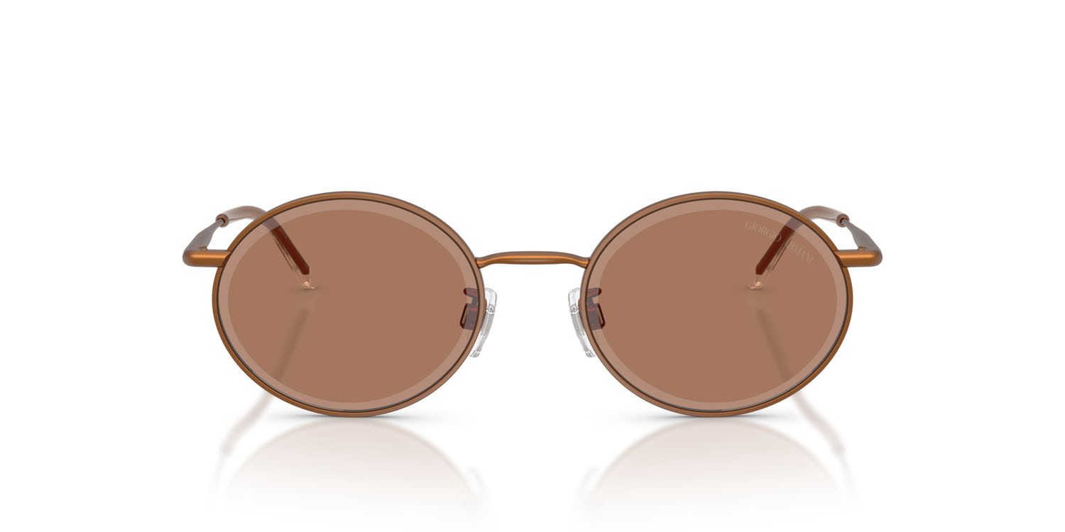 Sunglasses Giorgio Armani AR 6170 (320173) color bronzo opaco shape oval lenses marrone