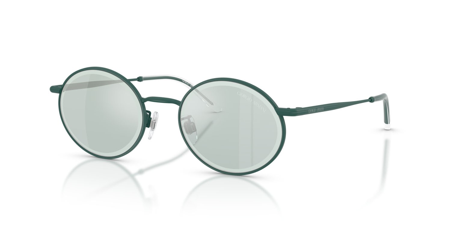 Sunglasses Giorgio Armani AR 6170 (339265) color azzurro opaco shape oval lenses azzurro specchiato argento