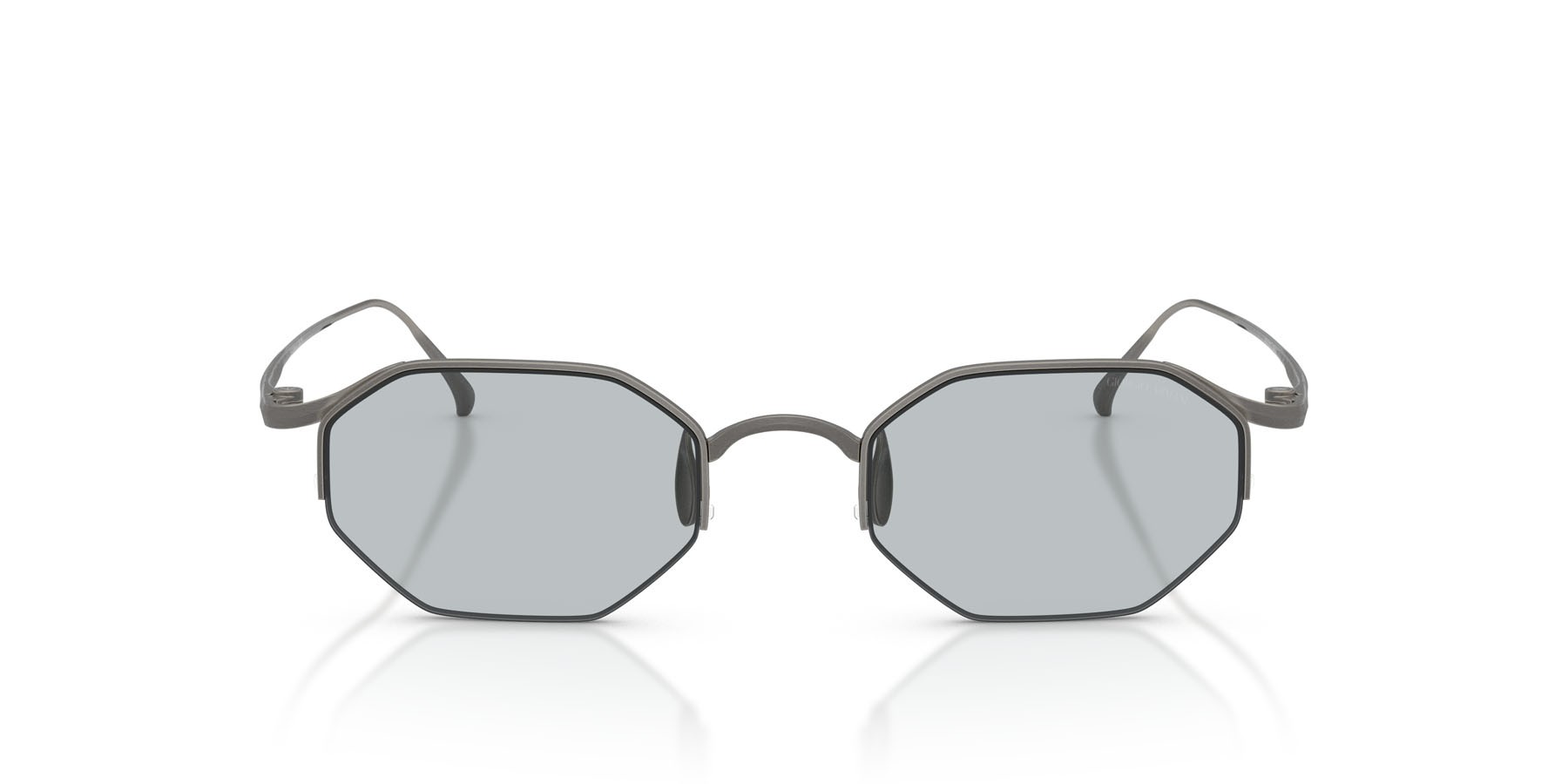 Sunglasses Giorgio Armani AR 6171T (3356/1) color gunmetal opaco shape rectangle lenses grigio chiaro