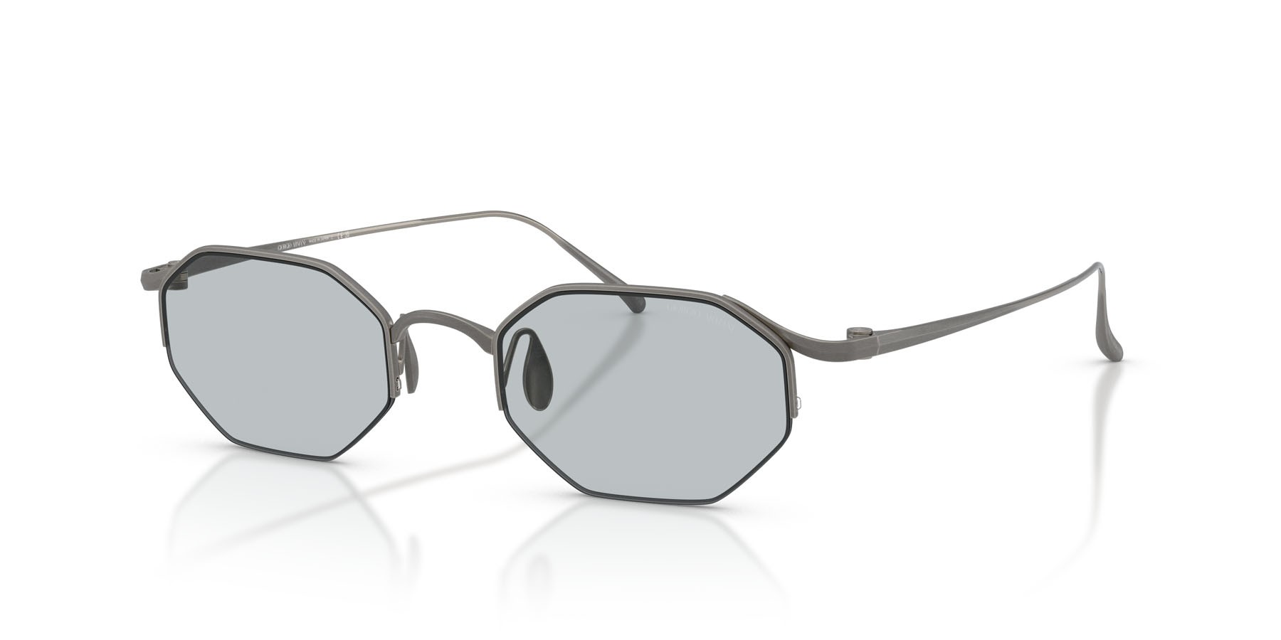 Sunglasses Giorgio Armani AR 6171T (3356/1) color gunmetal opaco shape rectangle lenses grigio chiaro