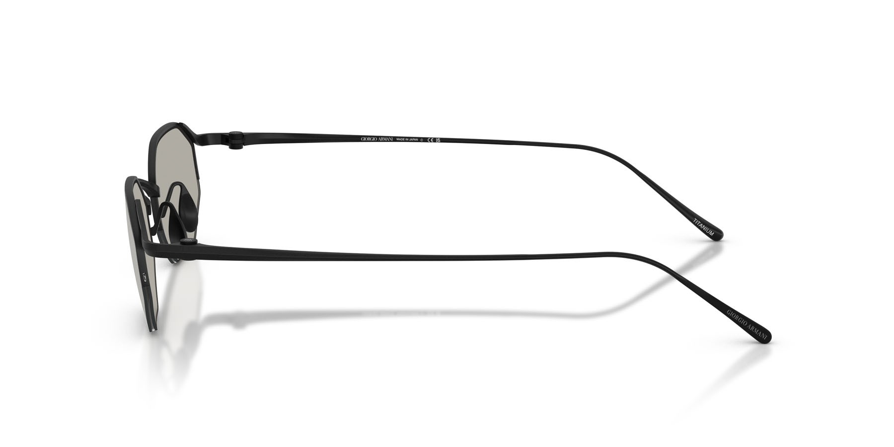 Occhiali da sole Giorgio Armani AR 6171T (34046G) colore nero opaco forma rettangolare lenti grigio chiaro specchiato argento