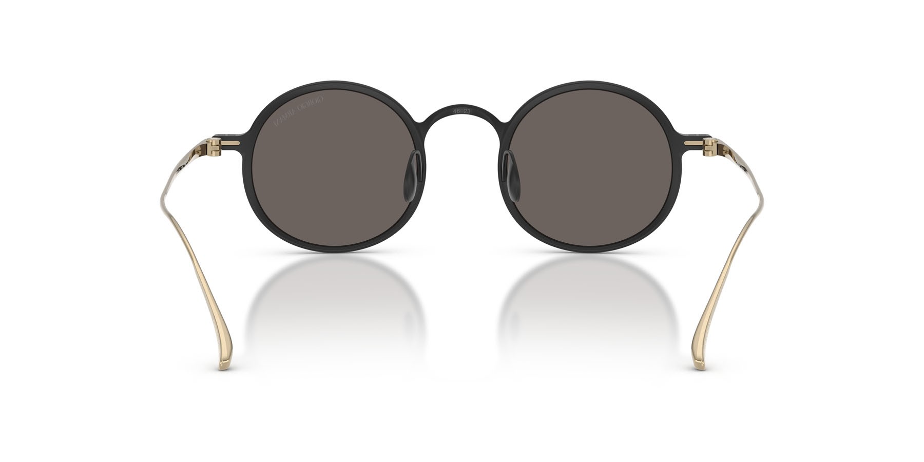 Occhiali da sole Giorgio Armani AR 6173T (3404B1) colore nero opaco forma pantos lenti grigio scuro