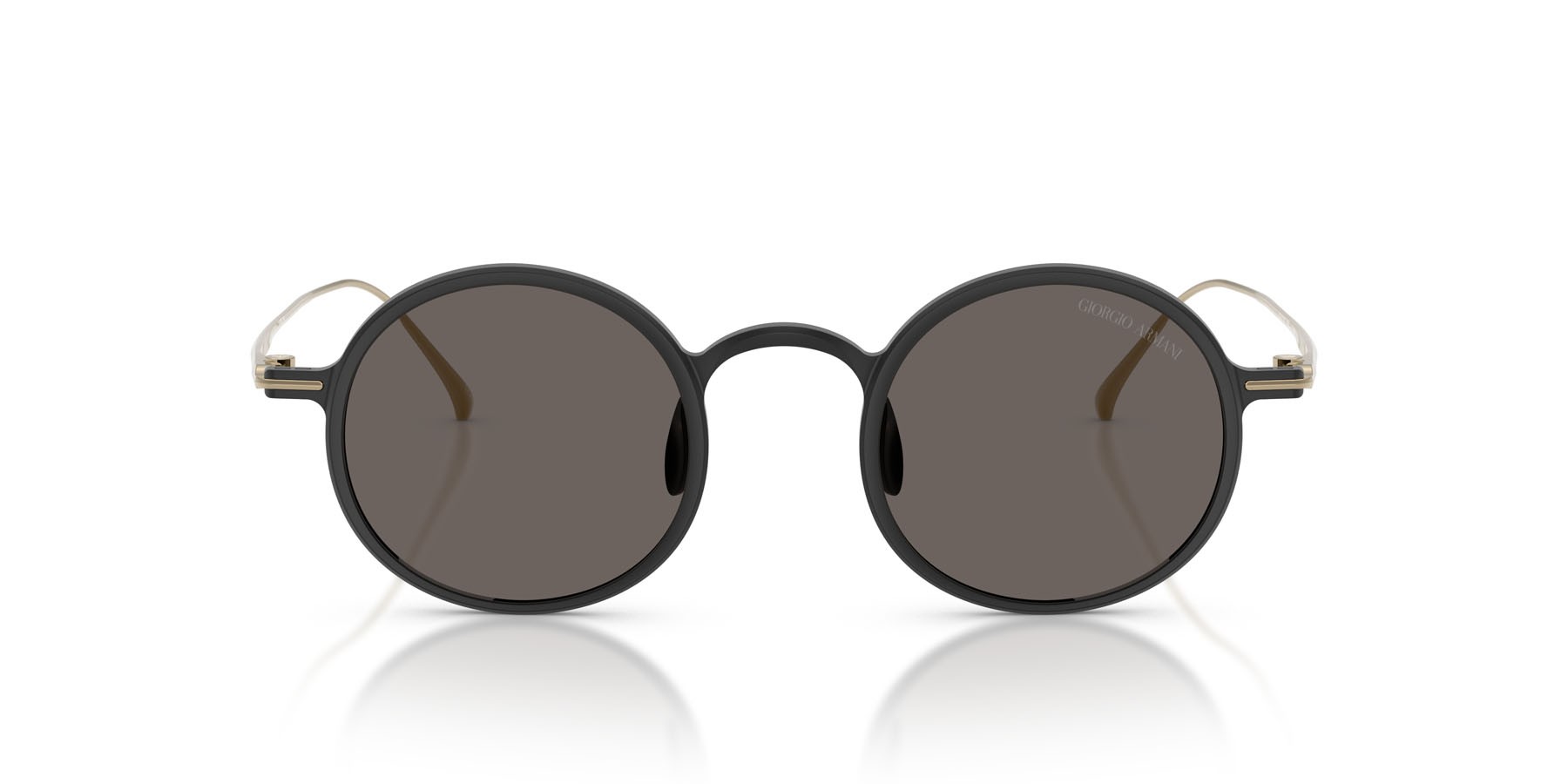 Occhiali da sole Giorgio Armani AR 6173T (3404B1) colore nero opaco forma pantos lenti grigio scuro