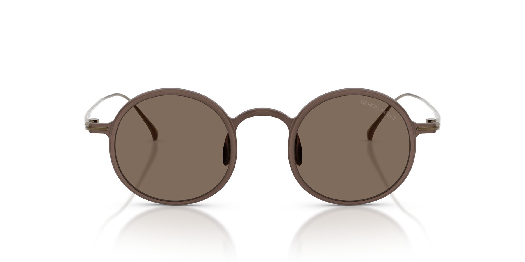 Sunglasses Giorgio Armani AR 6173T (340773) color marrone opaco shape pantos lenses marrone esclusivo