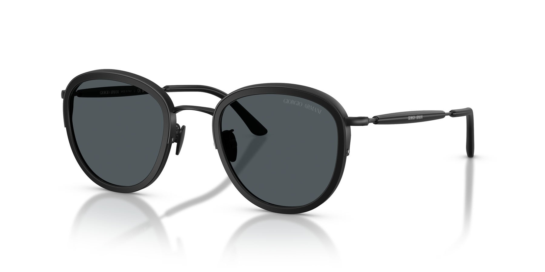 Sunglasses Giorgio Armani AR 6176 (300187) color nero opaco shape pantos lenses grigio scuro