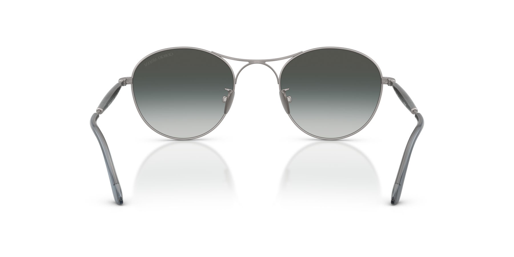 Occhiali da sole Giorgio Armani AR 6177 (30037Z) colore gunmetal opaco forma rotondo lenti grigio/verde
