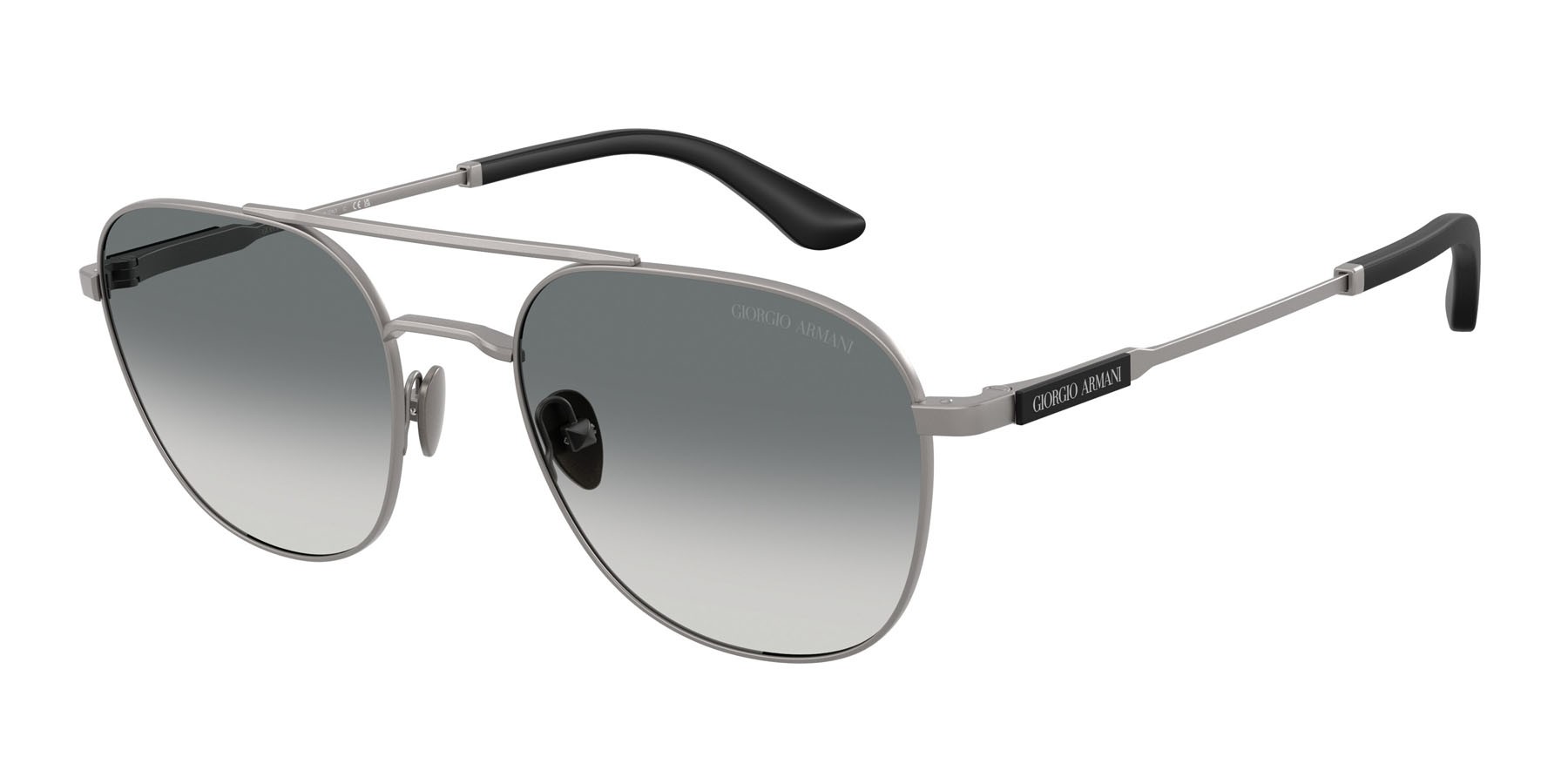 Sunglasses Giorgio Armani AR 6178 (300371) color gunmetal opaco shape rectangle lenses grigio sfumato