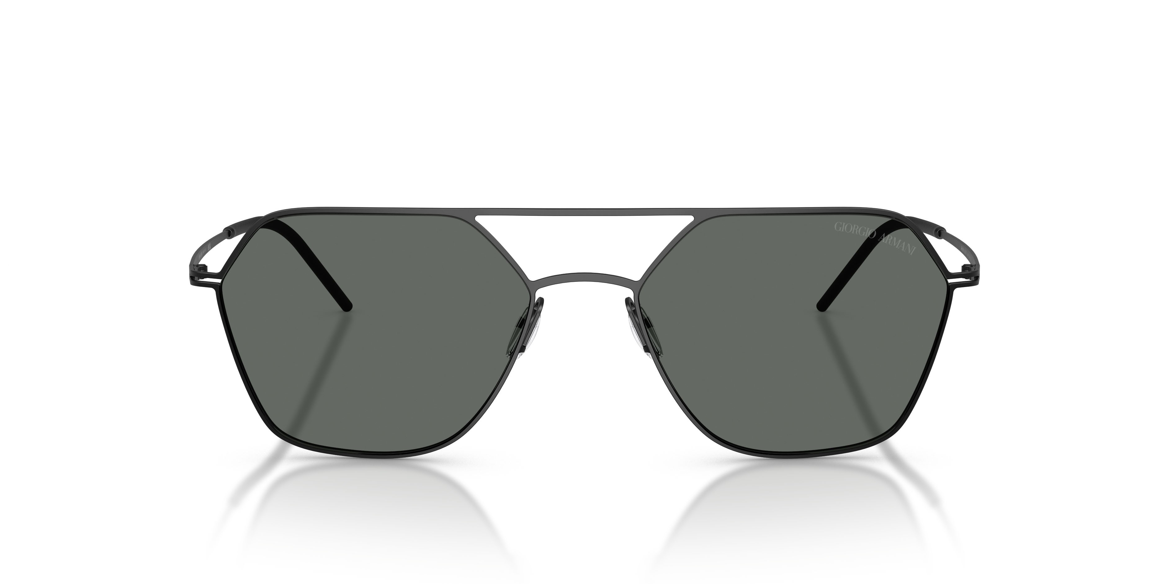 Occhiali da sole Giorgio Armani AR 6185 (300187) colore nero opaco forma quadrato lenti grigio scuro