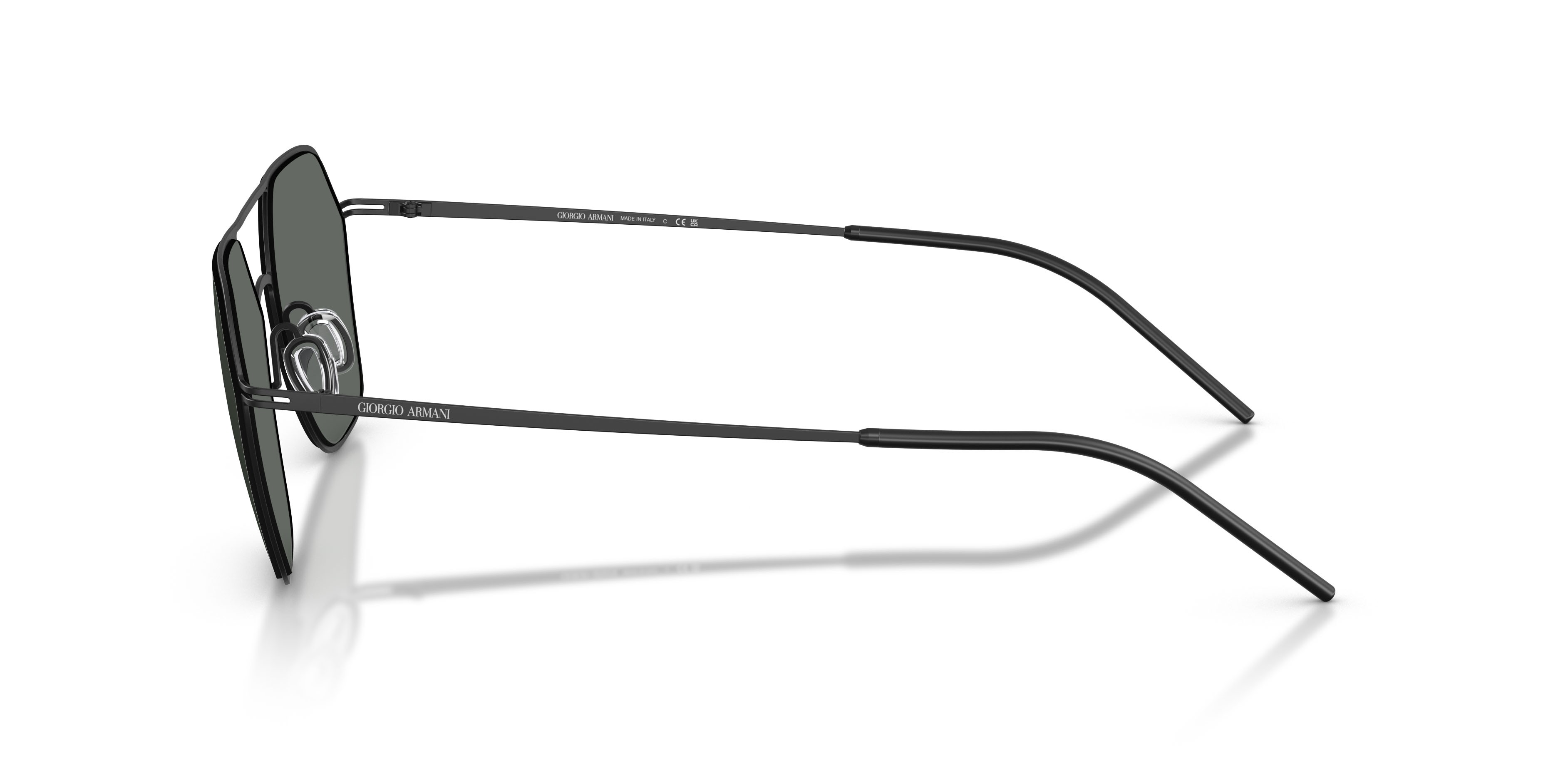 Occhiali da sole Giorgio Armani AR 6185 (300187) colore nero opaco forma quadrato lenti grigio scuro