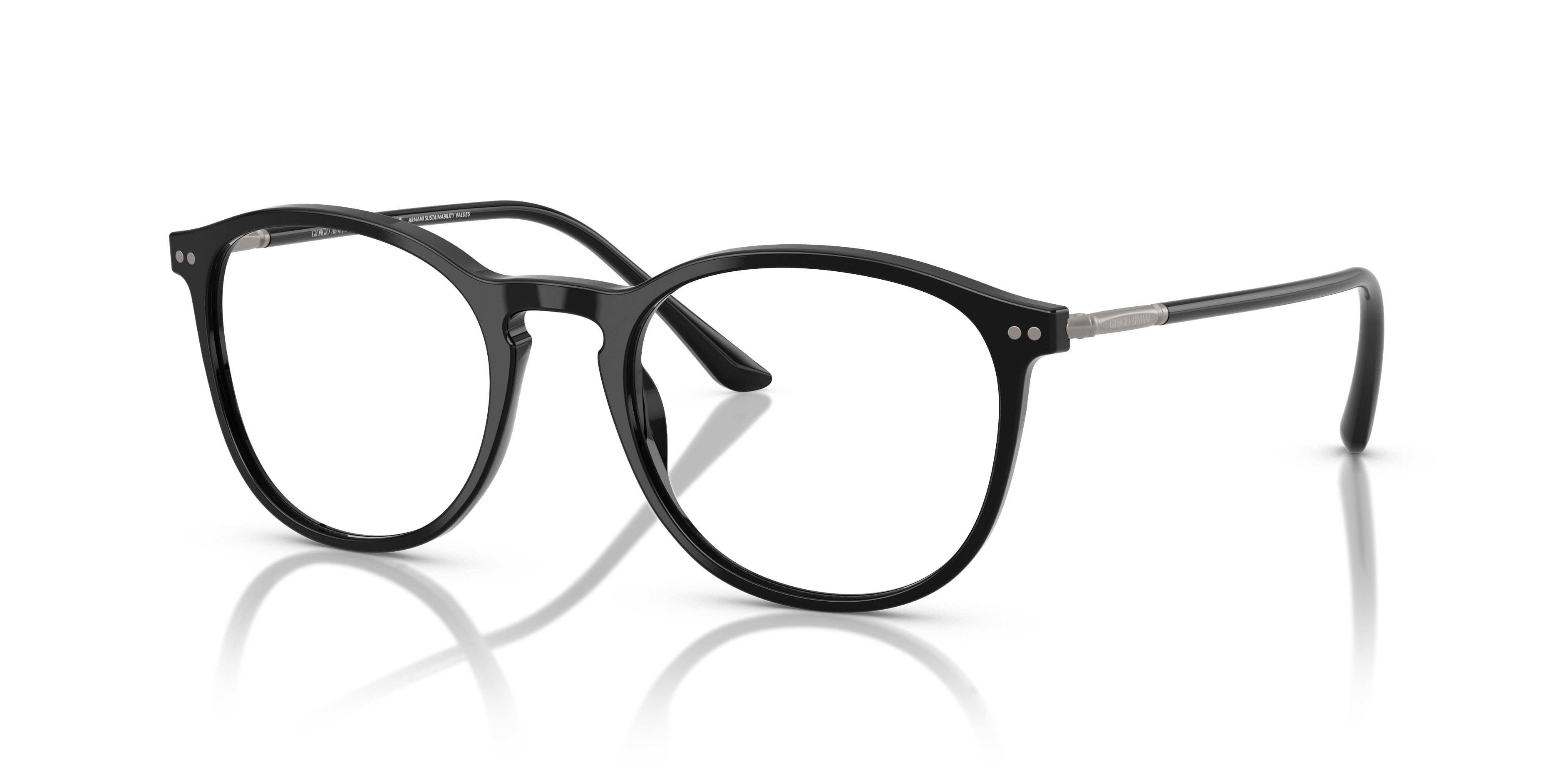 Eyeglasses Giorgio Armani AR 7125 (5009) color nero lucido shape pantos lenses lente demo