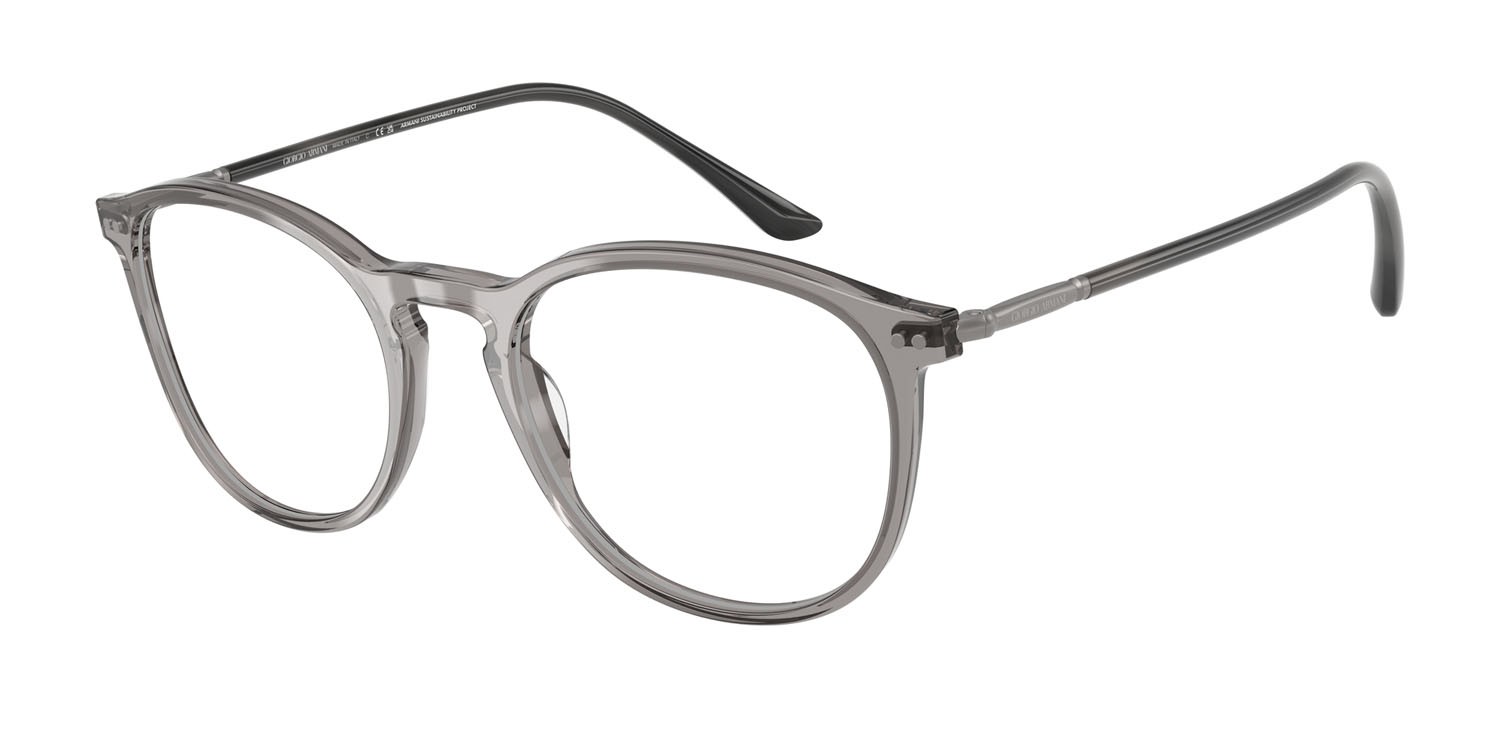 Eyeglasses Giorgio Armani AR 7125 (6070) color grigio trasparente shape pantos lenses lente demo
