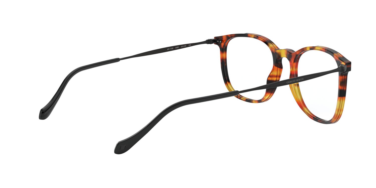 Brillen Giorgio Armani AR 7190 (5482) farbe havana rosso form rechteckig gläser lente demo