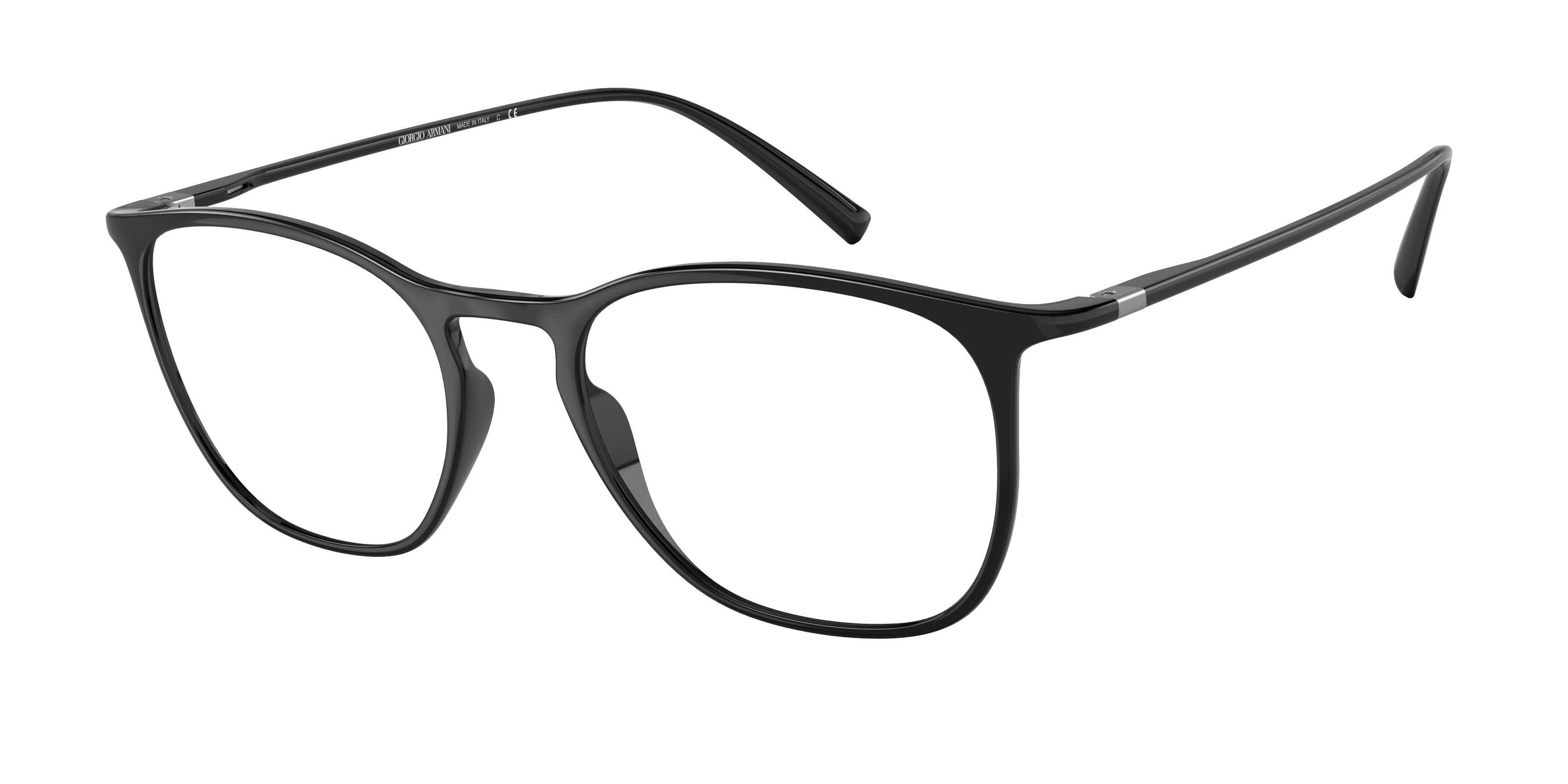 Occhiali da vista Giorgio Armani AR 7202 (5001) colore nero forma quadrato lenti lente demo