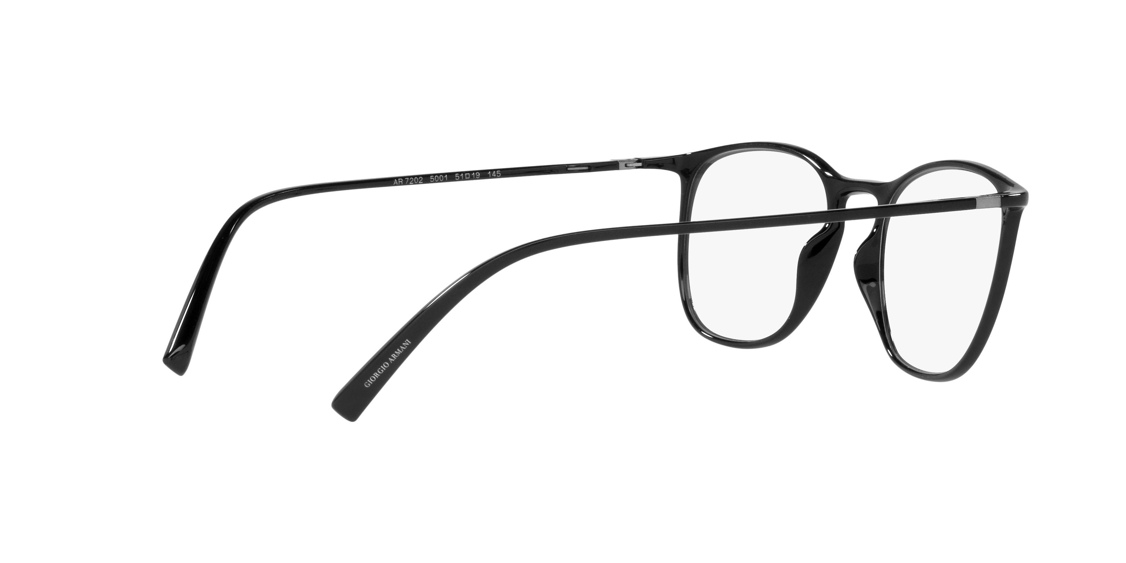Occhiali da vista Giorgio Armani AR 7202 (5001) colore nero forma quadrato lenti lente demo