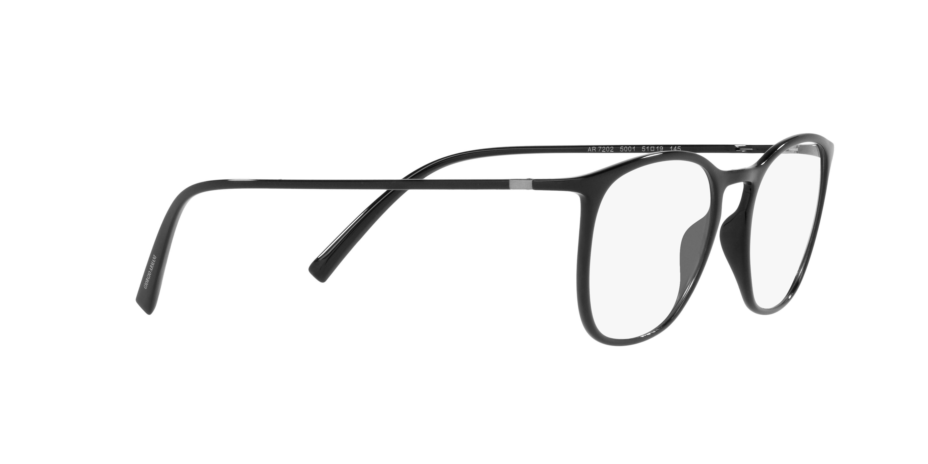 Occhiali da vista Giorgio Armani AR 7202 (5001) colore nero forma quadrato lenti lente demo
