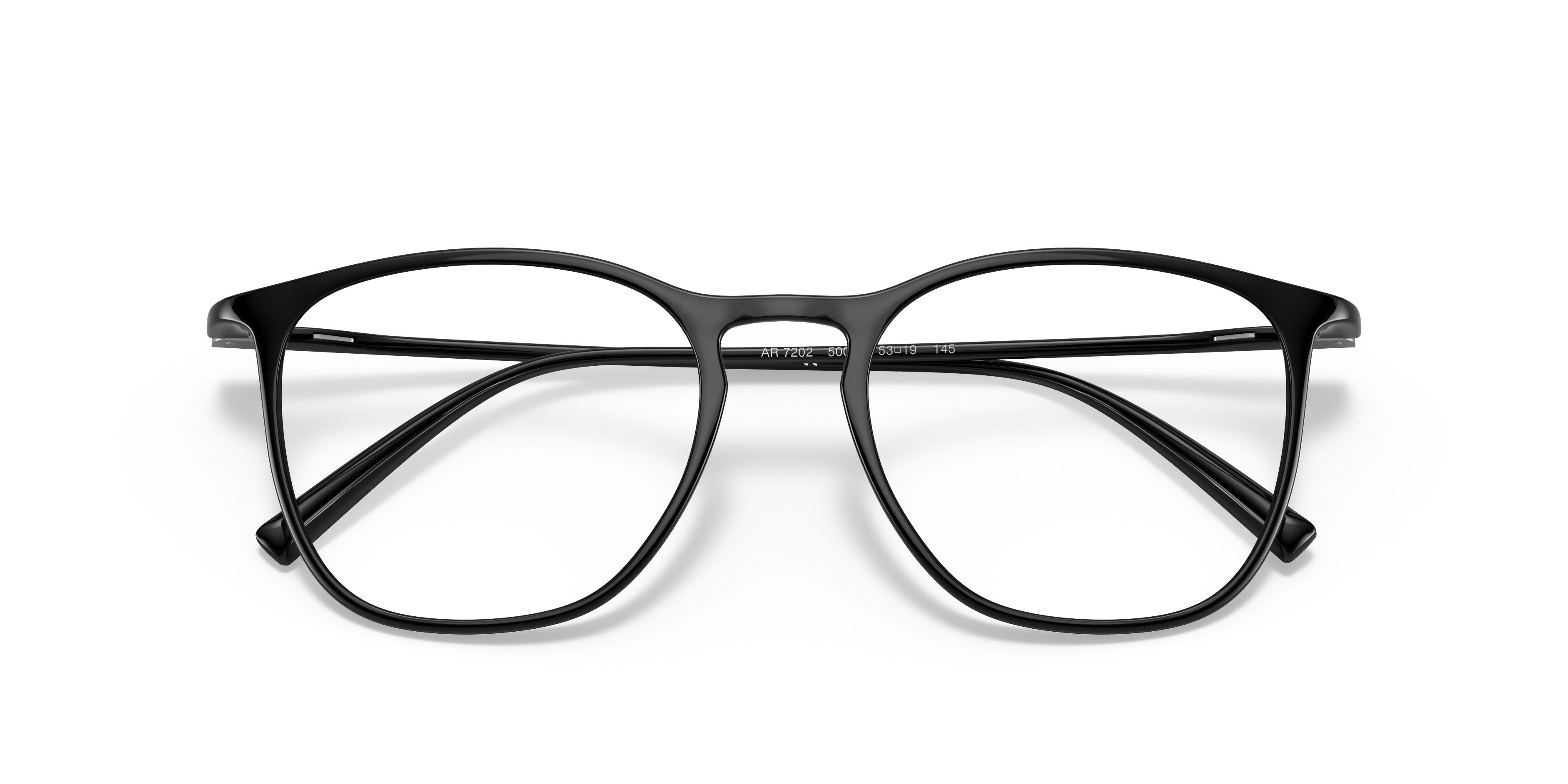 Occhiali da vista Giorgio Armani AR 7202 (5001) colore nero forma quadrato lenti lente demo