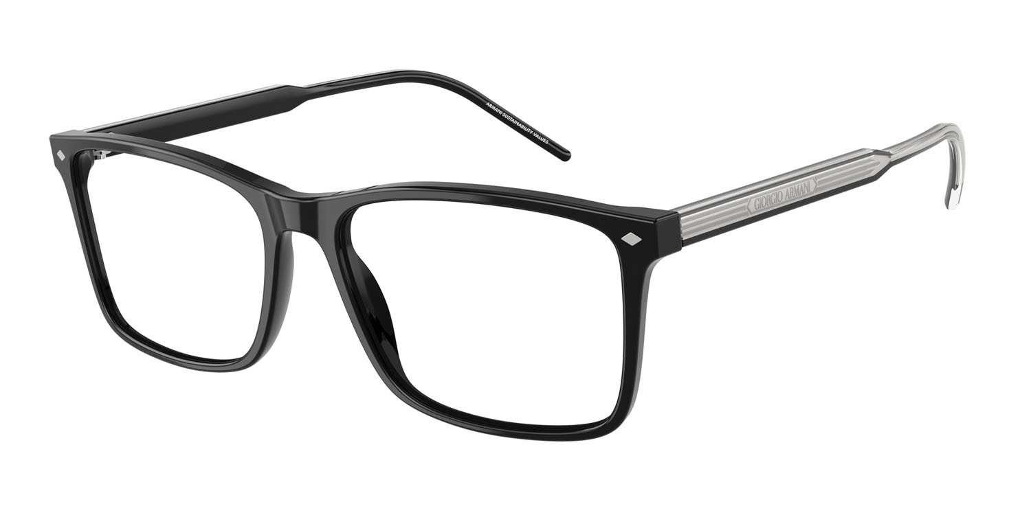 Occhiali da vista Giorgio Armani AR 7258 (5875) colore nero forma rettangolare lenti lente demo