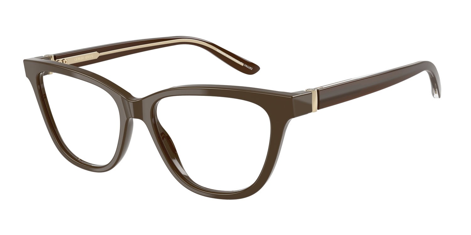 Occhiali da vista Giorgio Armani AR 7263 (5957) colore marrone forma cat eye lenti lente demo