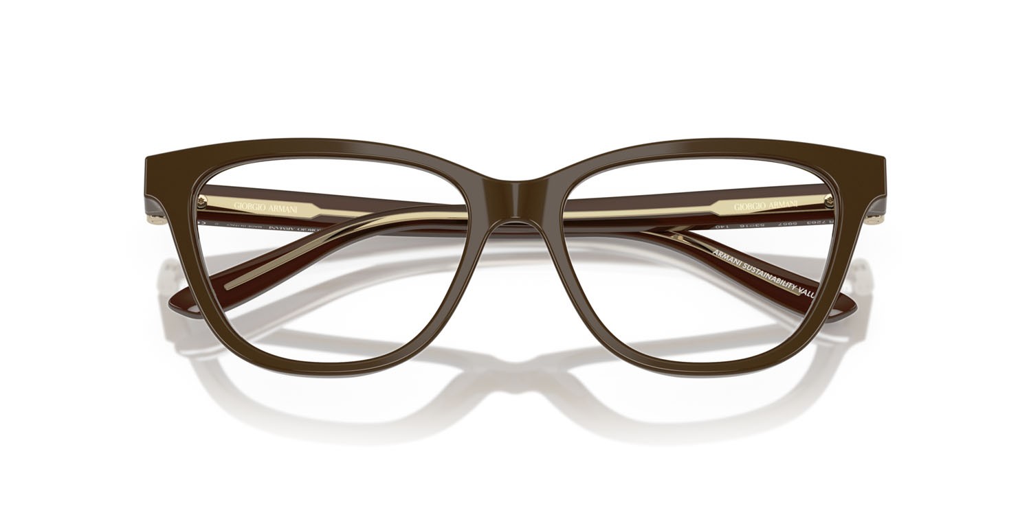 Occhiali da vista Giorgio Armani AR 7263 (5957) colore marrone forma cat eye lenti lente demo