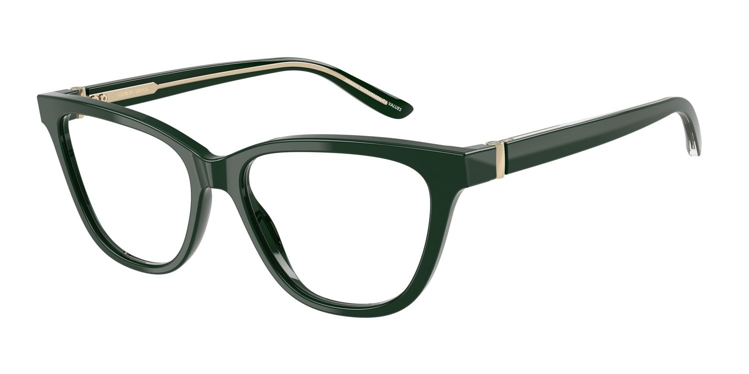 Occhiali da vista Giorgio Armani AR 7263 (6173) colore verde forma cat eye lenti lente demo