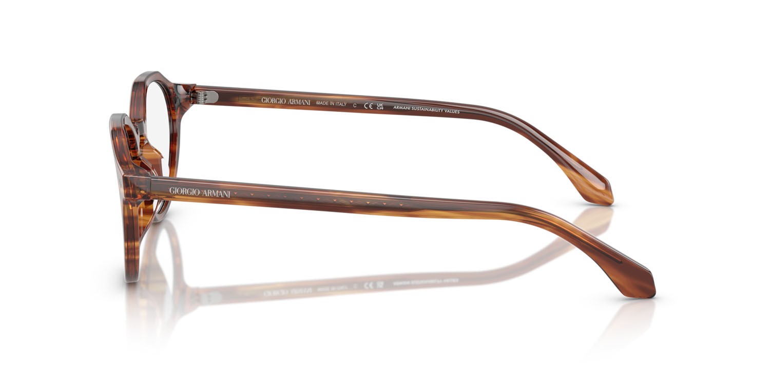 Occhiali da vista Giorgio Armani AR 7264U (6162) colore striato marrone forma pantos lenti lente demo