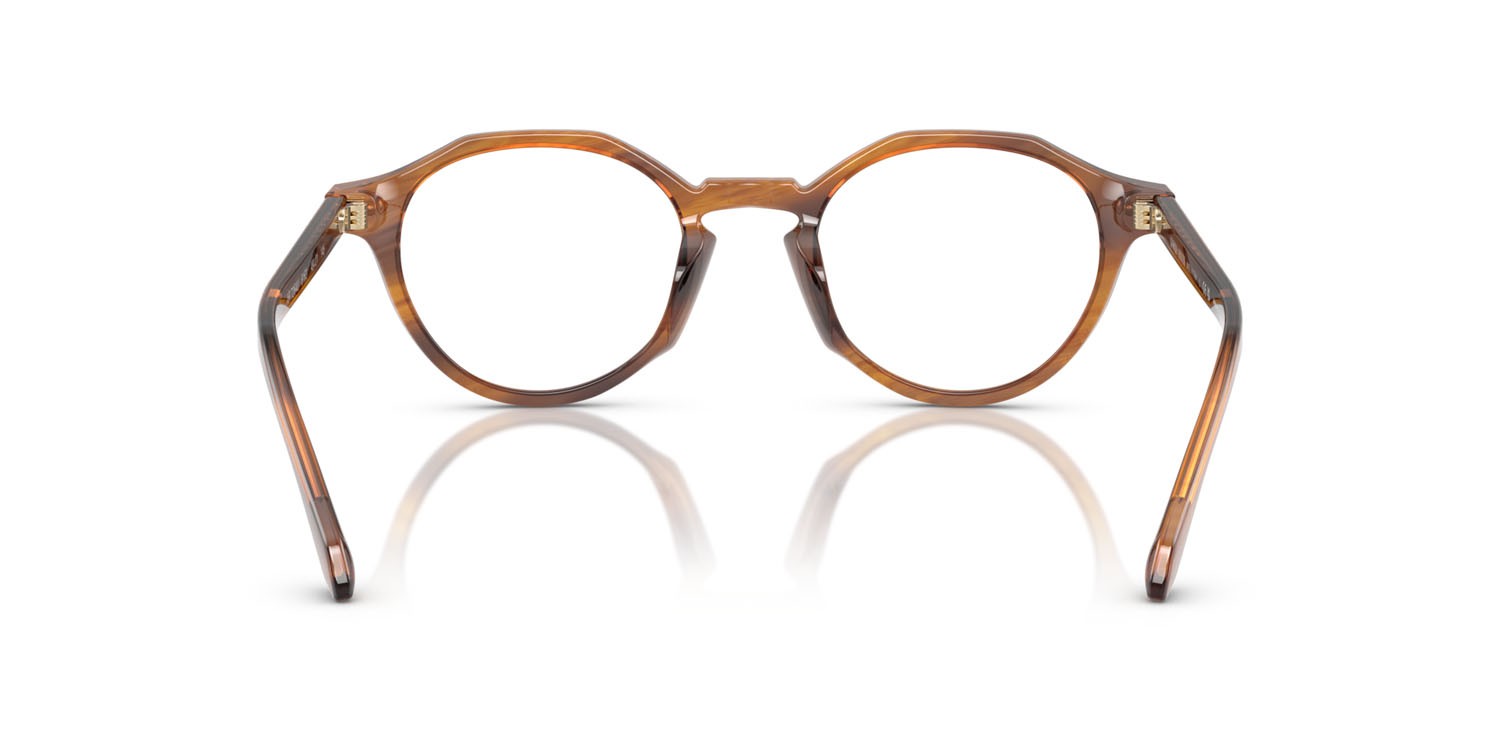 Occhiali da vista Giorgio Armani AR 7264U (6163) colore miele striato forma pantos lenti lente demo