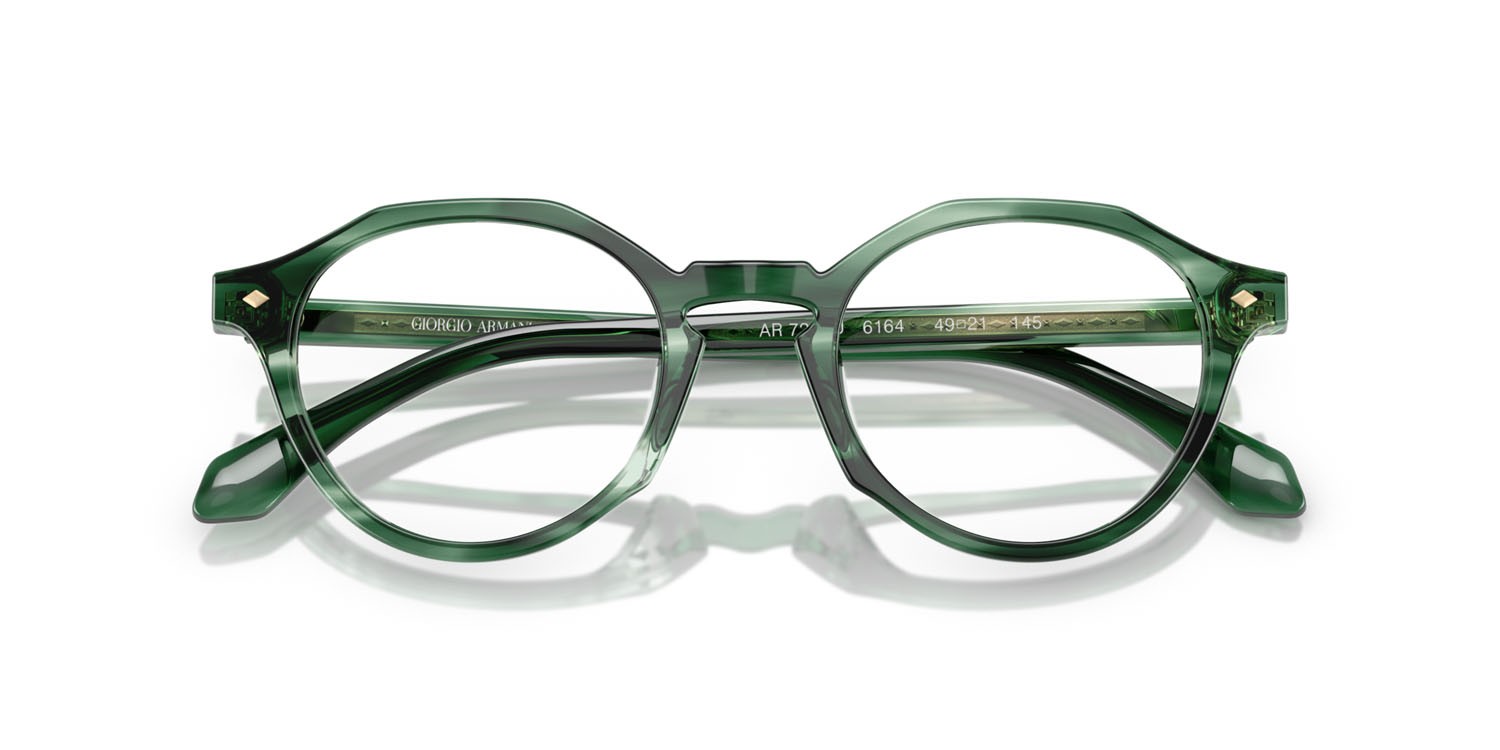 Eyeglasses Giorgio Armani AR 7264U (6164) color striato verde shape pantos lenses lente demo