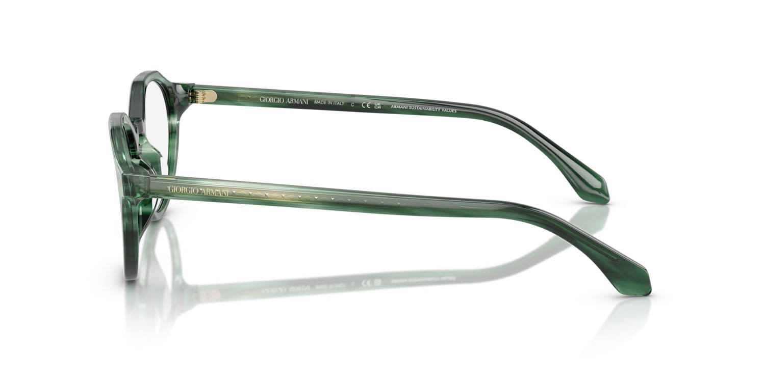 Eyeglasses Giorgio Armani AR 7264U (6164) color striato verde shape pantos lenses lente demo