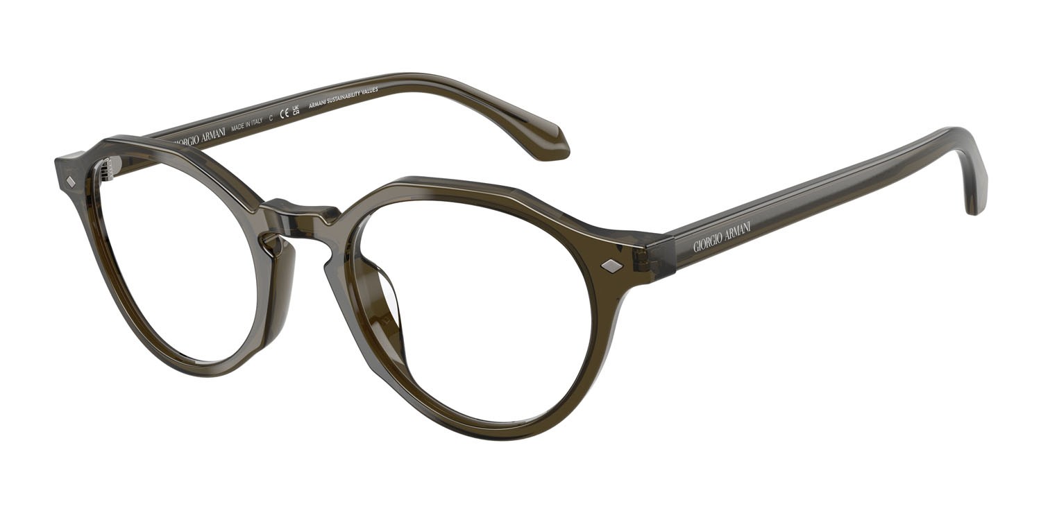Eyeglasses Giorgio Armani AR 7264U (6169) color verde trasparente shape pantos lenses lente demo