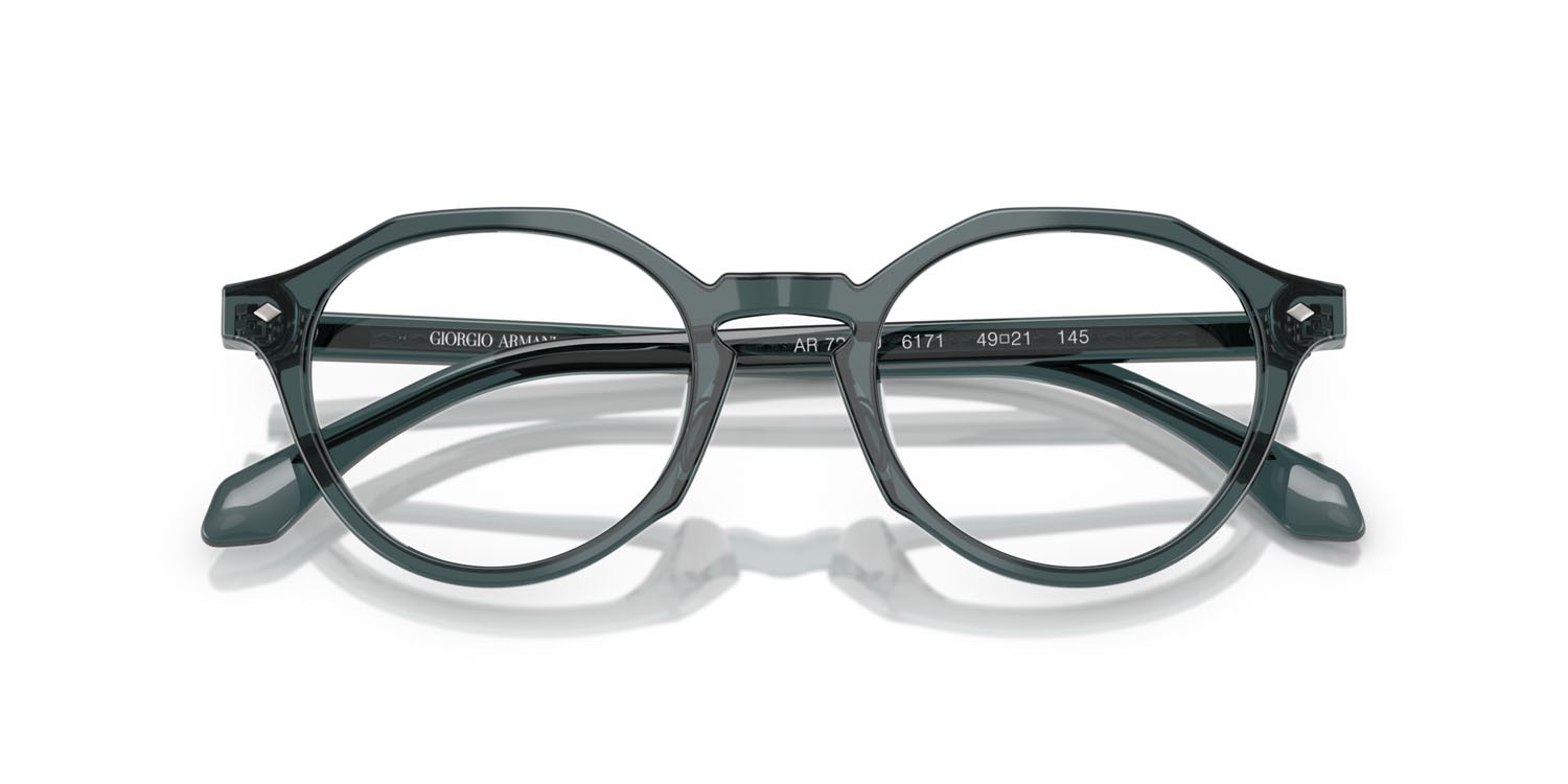 Occhiali da vista Giorgio Armani AR 7264U (6171) colore grigio trasparente forma pantos lenti lente demo