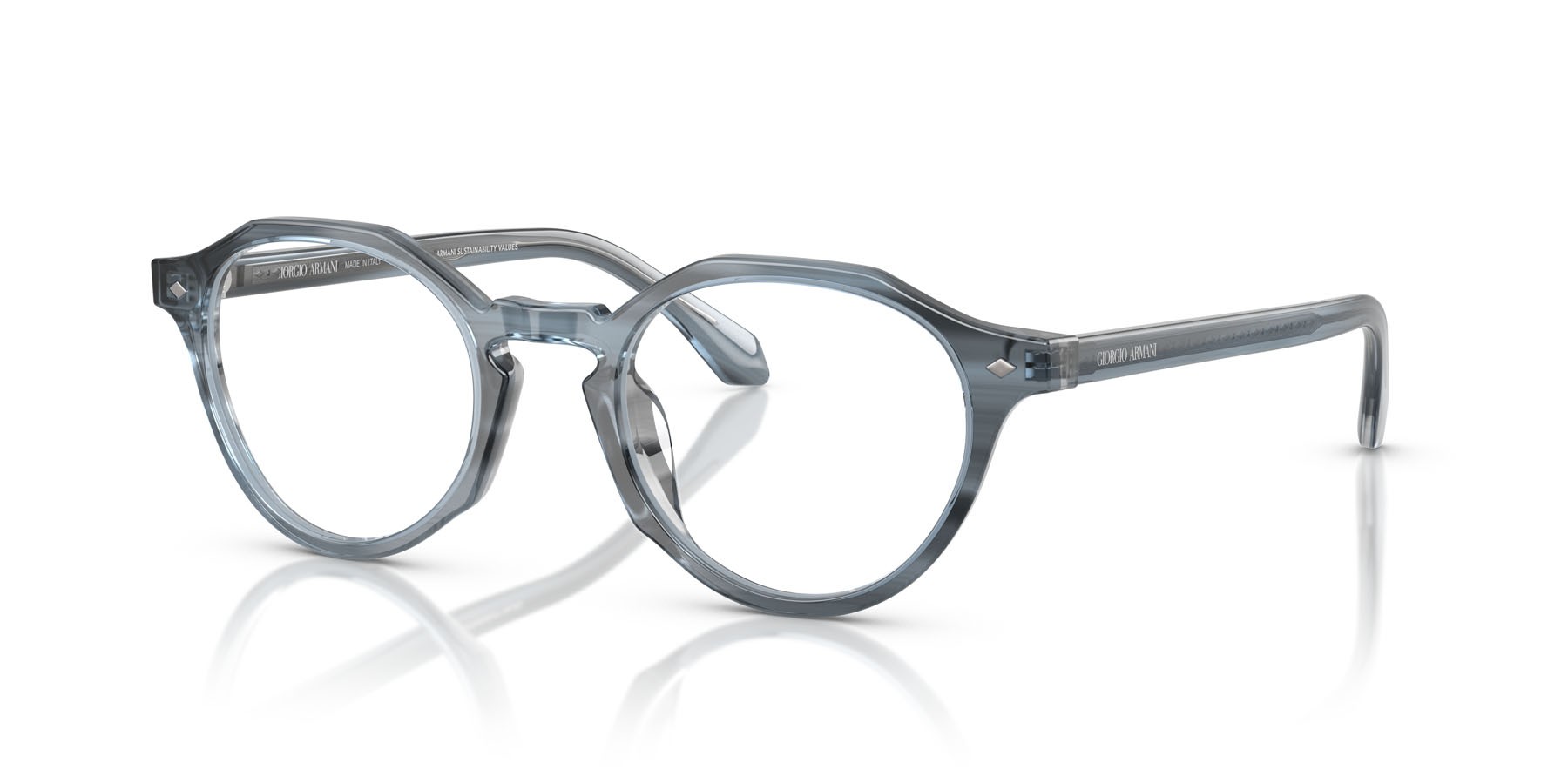 Eyeglasses Giorgio Armani AR 7264U (6343) color striato blu shape pantos lenses lente demo