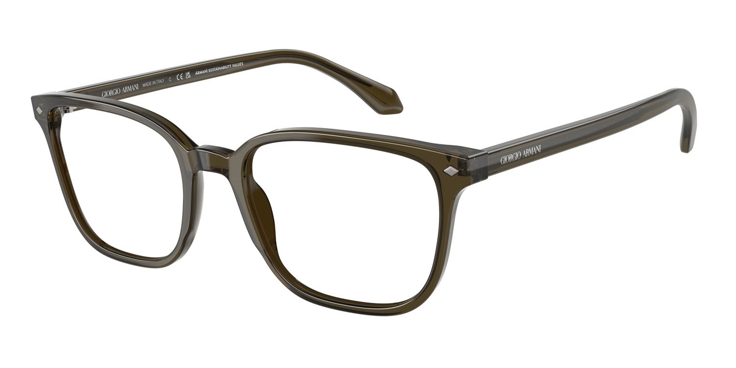 Eyeglasses Giorgio Armani AR 7265 (6169) color verde trasparente shape square lenses lente demo