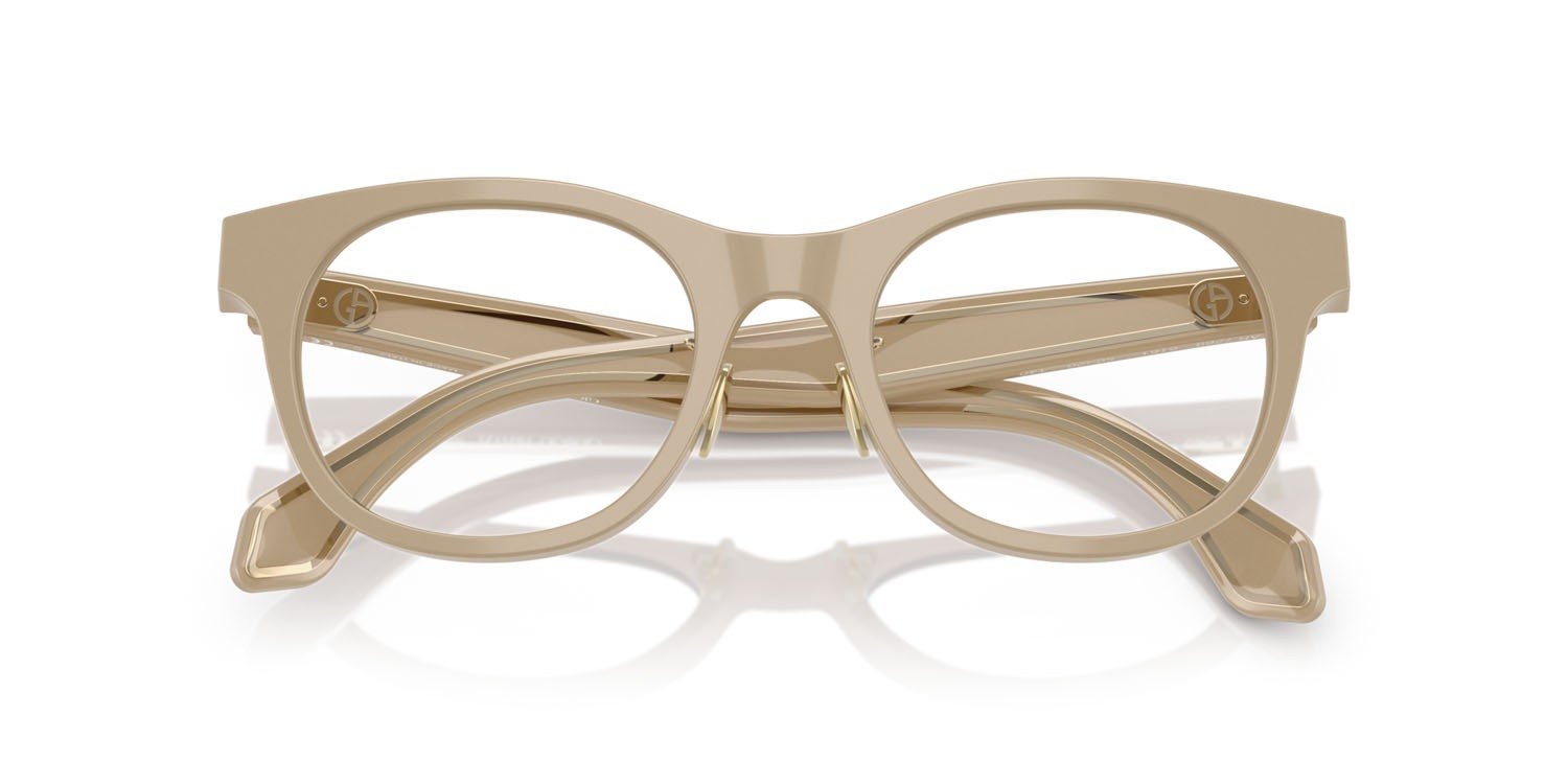 Eyeglasses Giorgio Armani AR 7269 (6161) color greige shape round lenses lente demo