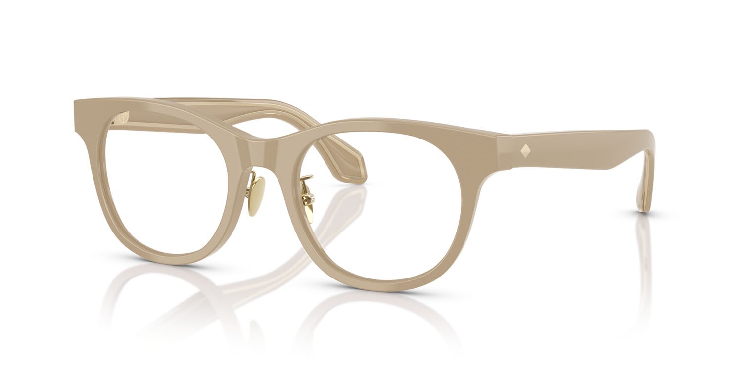Eyeglasses Giorgio Armani AR 7269 (6161) color greige shape round lenses lente demo