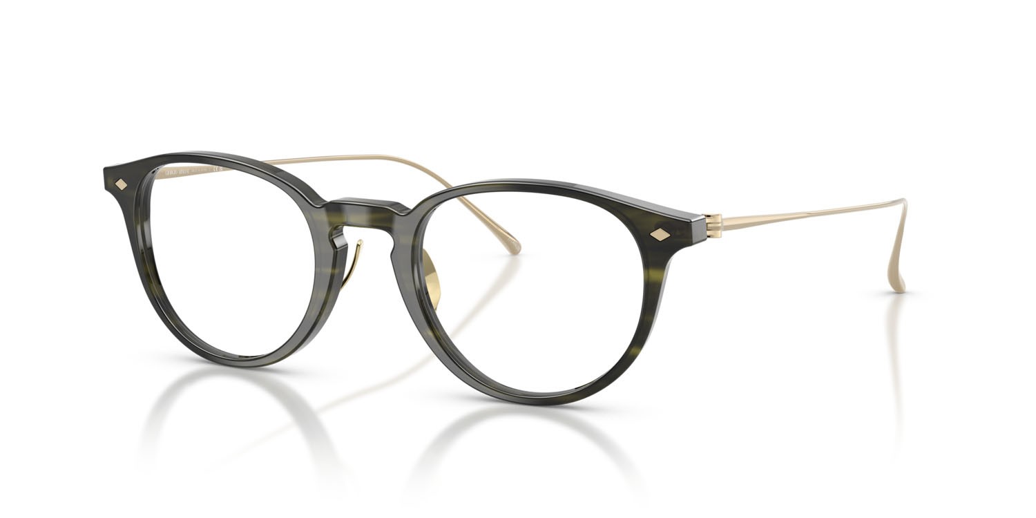 Occhiali da vista Giorgio Armani AR 7270T (6208) colore striato verde forma pantos lenti lente demo