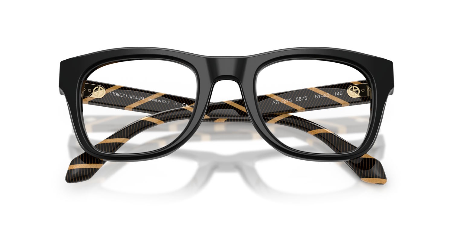 Occhiali da vista Giorgio Armani AR 7273 (5875) colore nero forma quadrato lenti lente demo