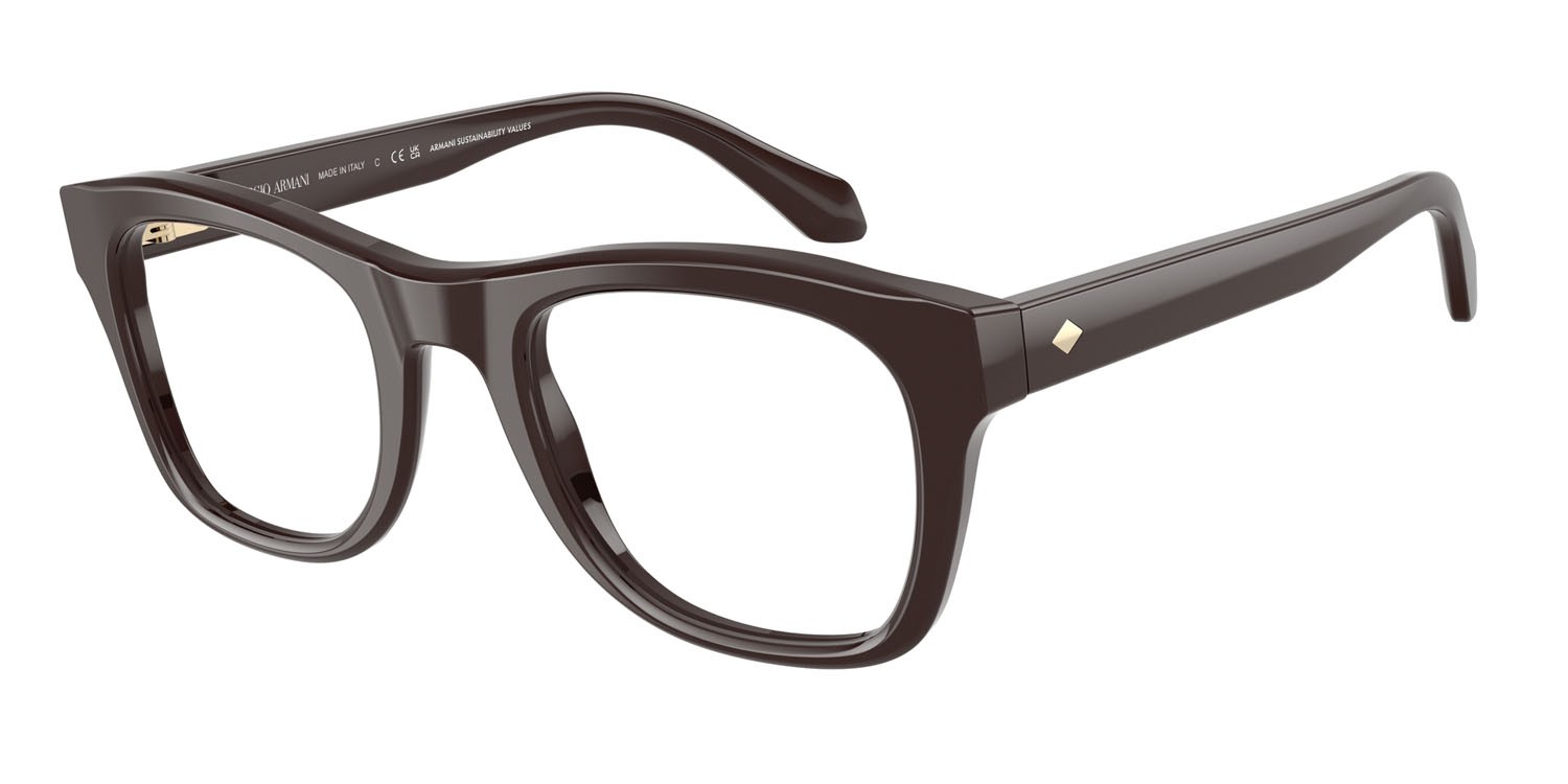 Eyeglasses Giorgio Armani AR 7273 (6220) color marrone tinta unita shape square lenses lente demo