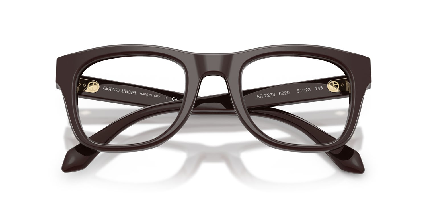 Eyeglasses Giorgio Armani AR 7273 (6220) color marrone tinta unita shape square lenses lente demo
